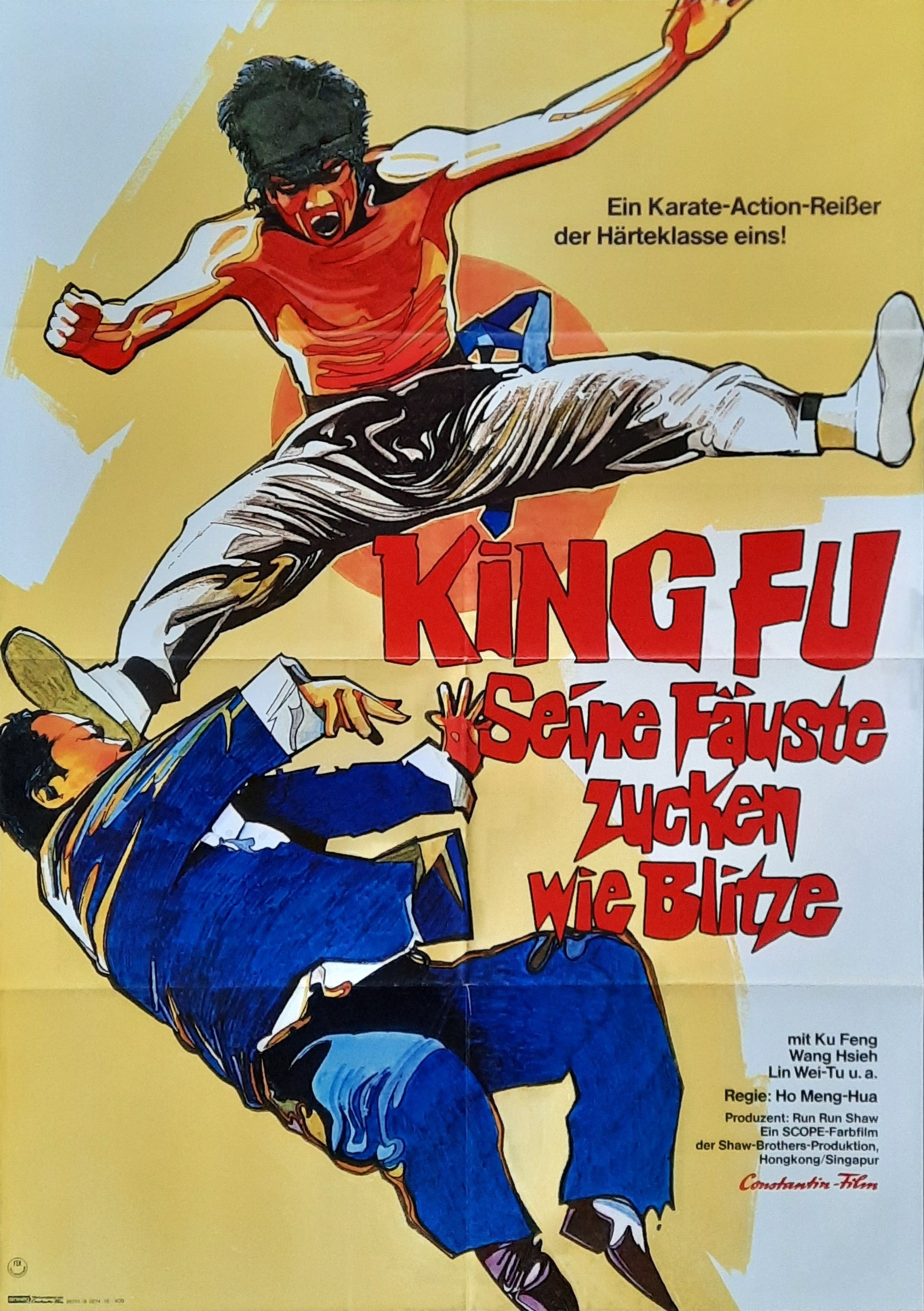 MASTERS OF KUNG FU Original Movie Poster 1973 Ho Meng-Hua German 1-Sheet