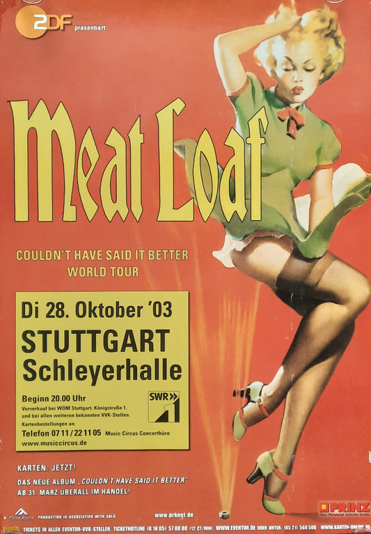 MEAT LOAF 2003 Concert Poster Oct 28th Stuttgart Germany 1st print