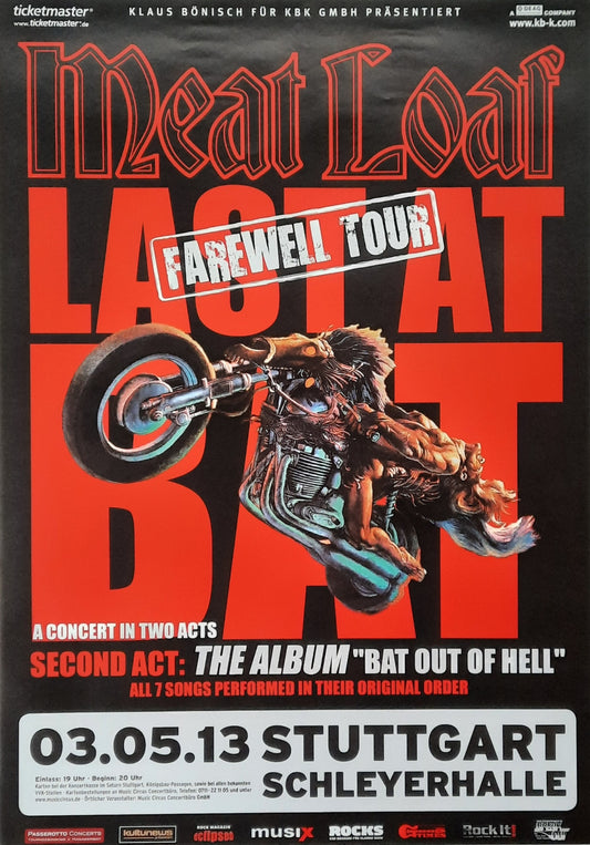 MEAT LOAF Original Concert Poster May 3, 2013 Stuttgart Germany