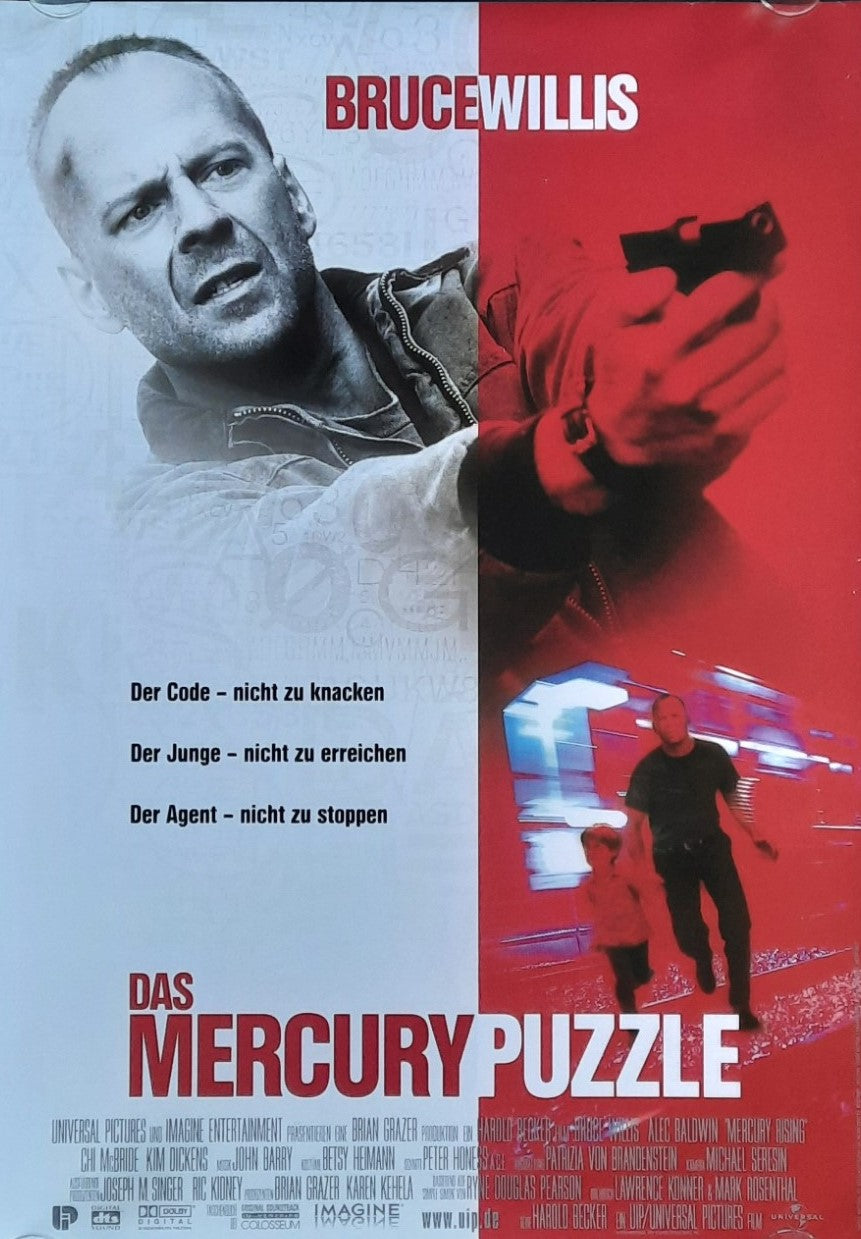 MERCURY RISING Original Movie Poster 1998 Bruce Willis German 1-Sheet ROLLED