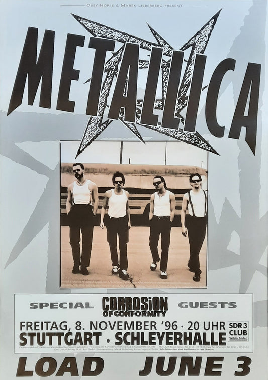 METALLICA Original Concert Poster November 8, 1996 Stuttgart Germany