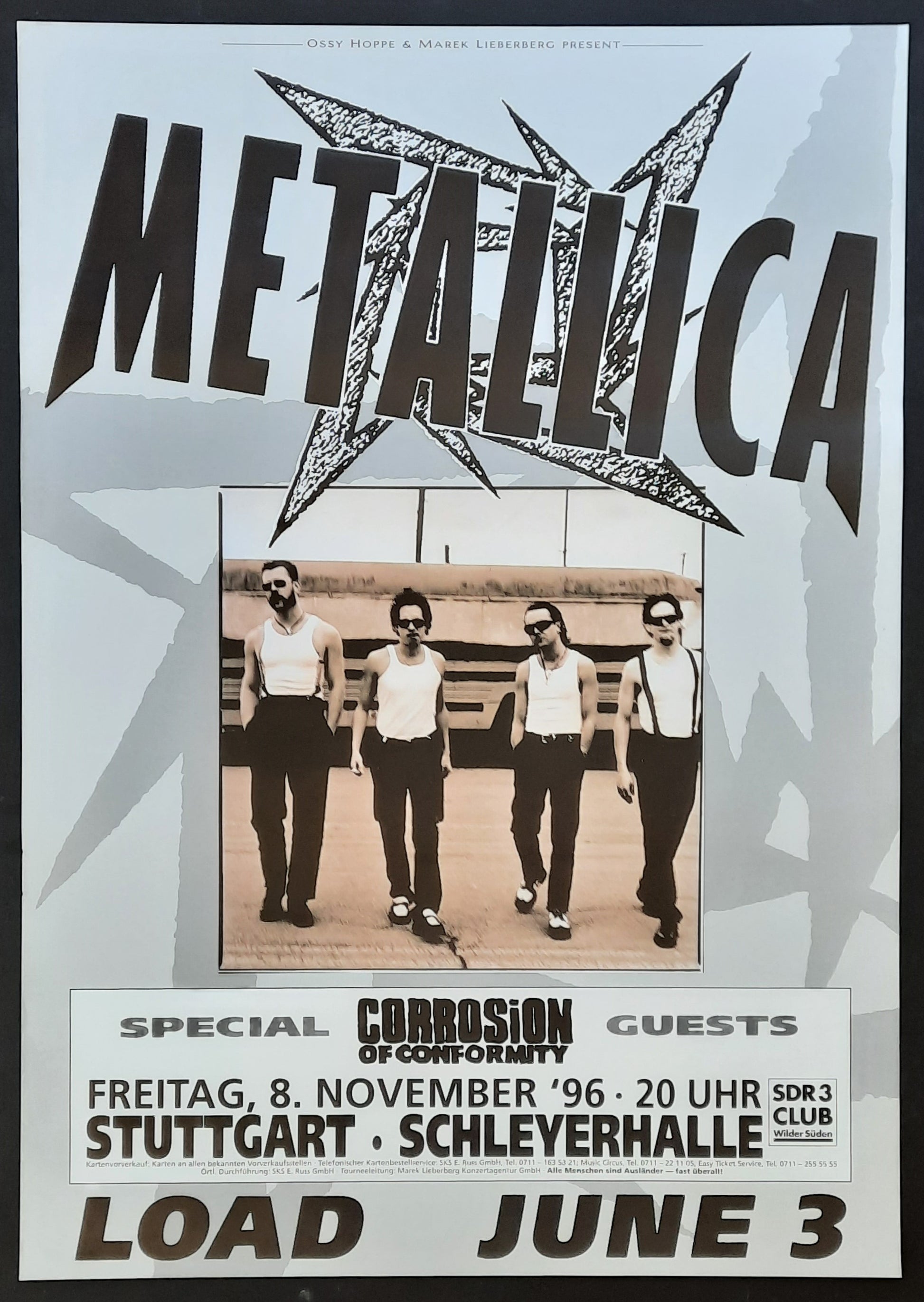 METALLICA Original Concert Poster November 8, 1996 Stuttgart Germany 1