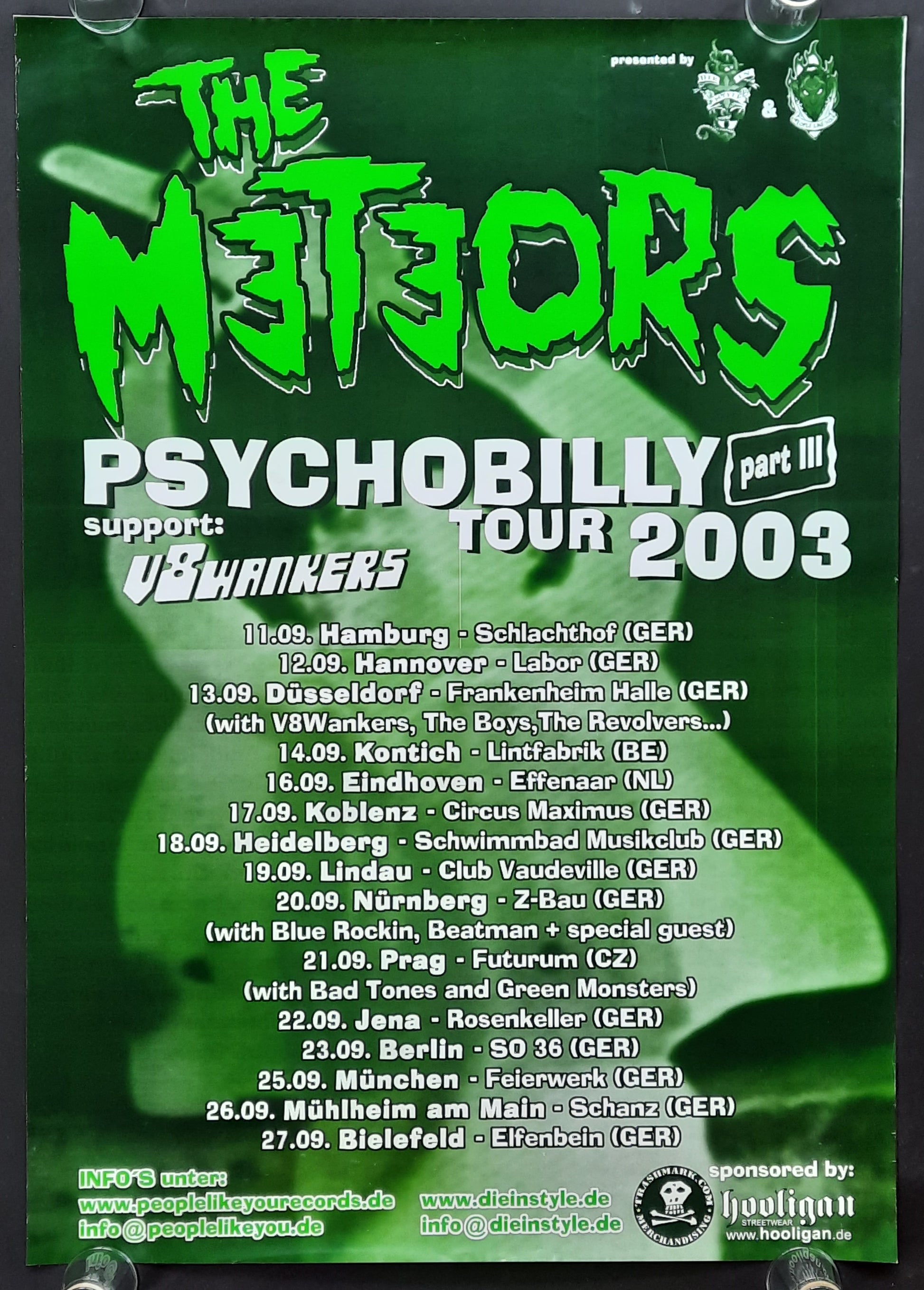 METEORS Original Concert Poster 2003 Psychobilly Tour