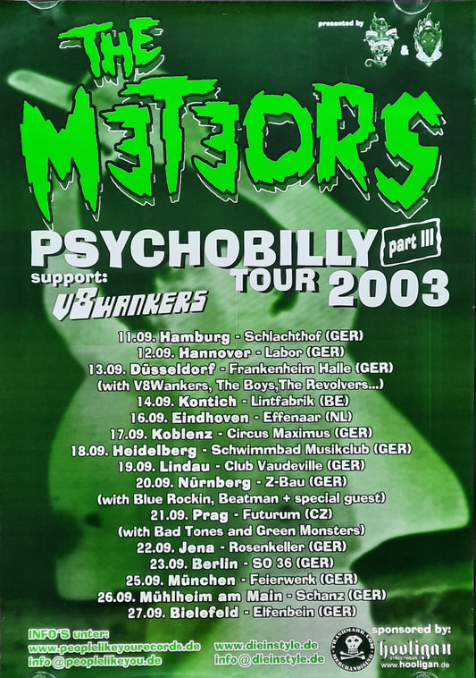 METEORS Original Concert Poster 2003 Psychobilly Tour 1