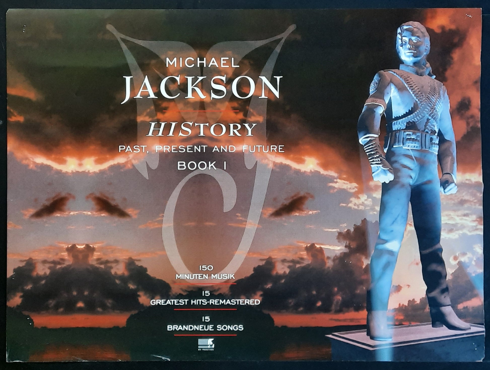 MICHAEL JACKSON 1995 Original Promotion Poster - Album HISTORY