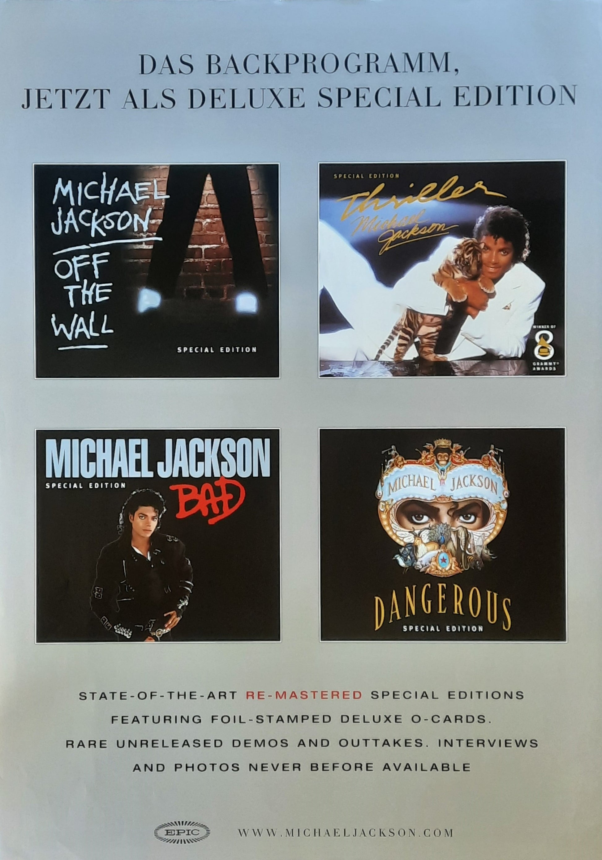 MICHAEL JACKSON 1995 Original Promotion Poster - Back Catalogue