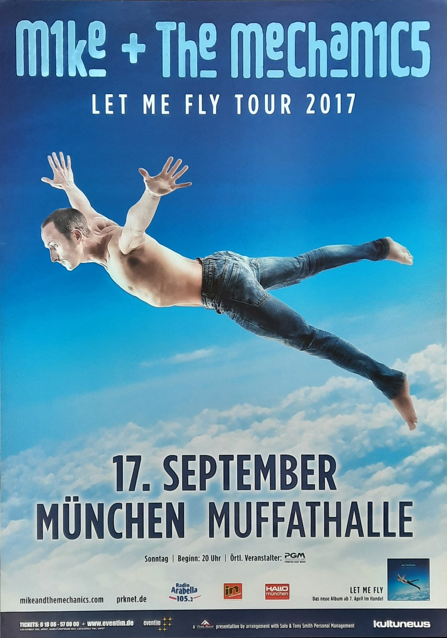 MIKE + THE MECHANICS Original Concert Poster September 17, 2017 Munich Germany