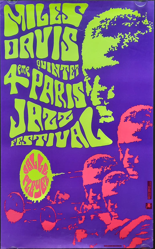 MILES DAVIS Original Concert Poster 1967 Paris Jazz Festival France by Tito Topin