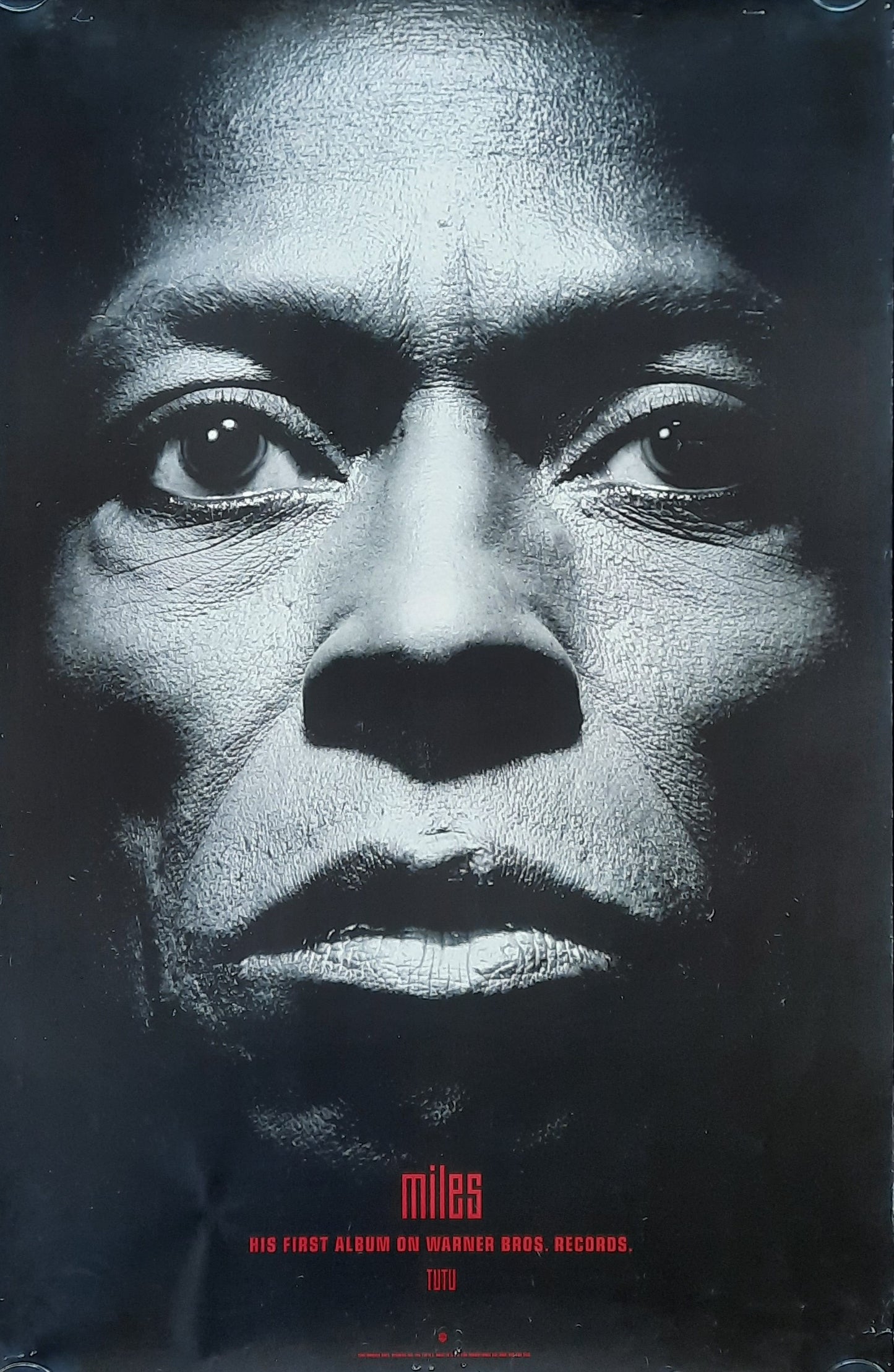 MILES DAVIS Original Promotion Poster - 1986 Album TUTU V1