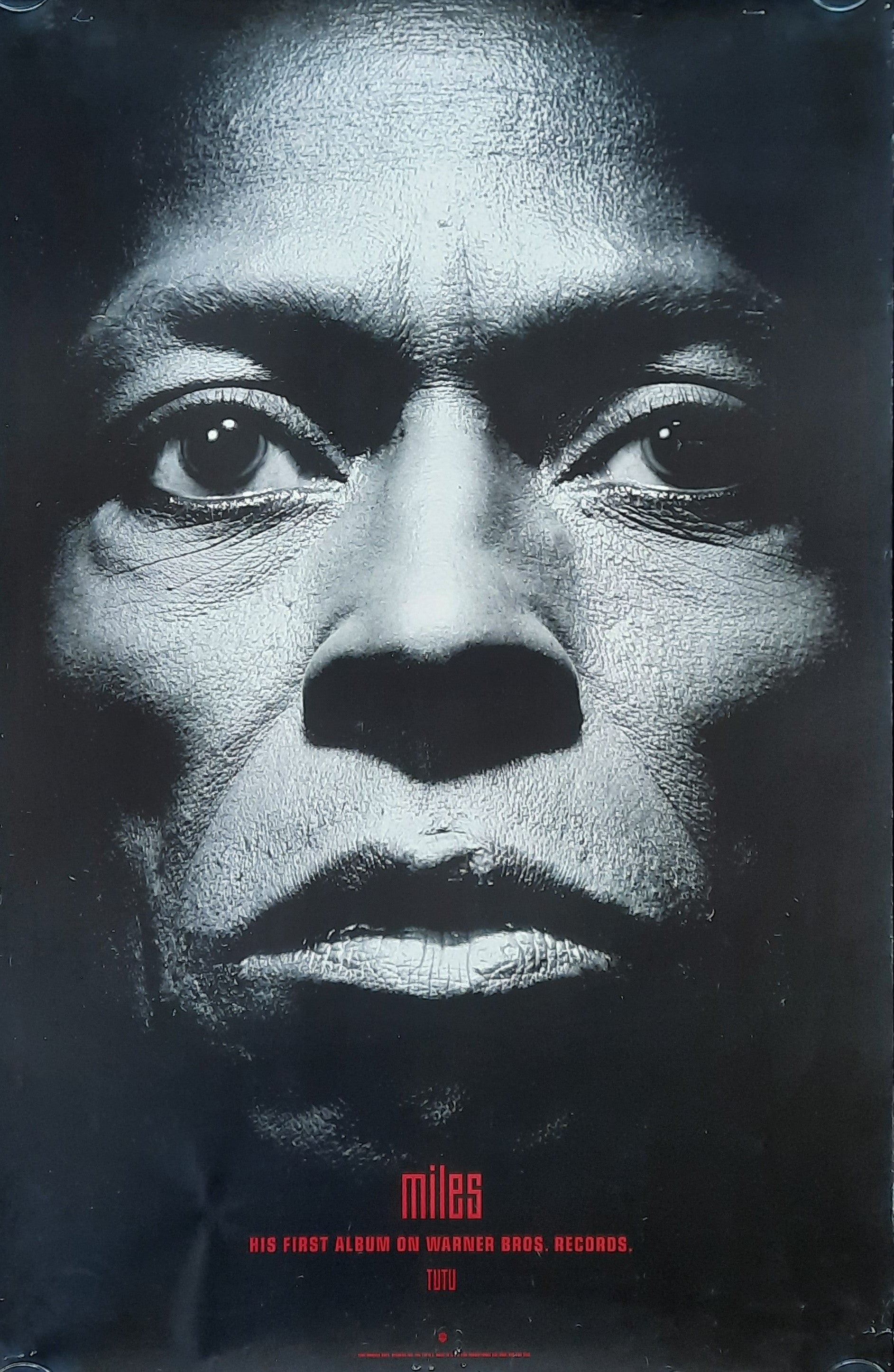 MILES DAVIS Original Promotion Poster - 1986 Album TUTU V1