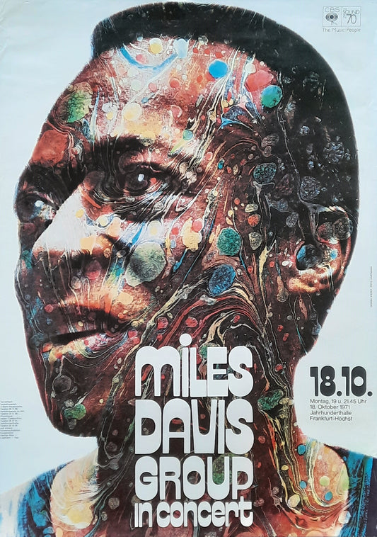 MILES DAVIS Original Concert Poster October 18, 1971 Frankfurt Germany by Kieser 1