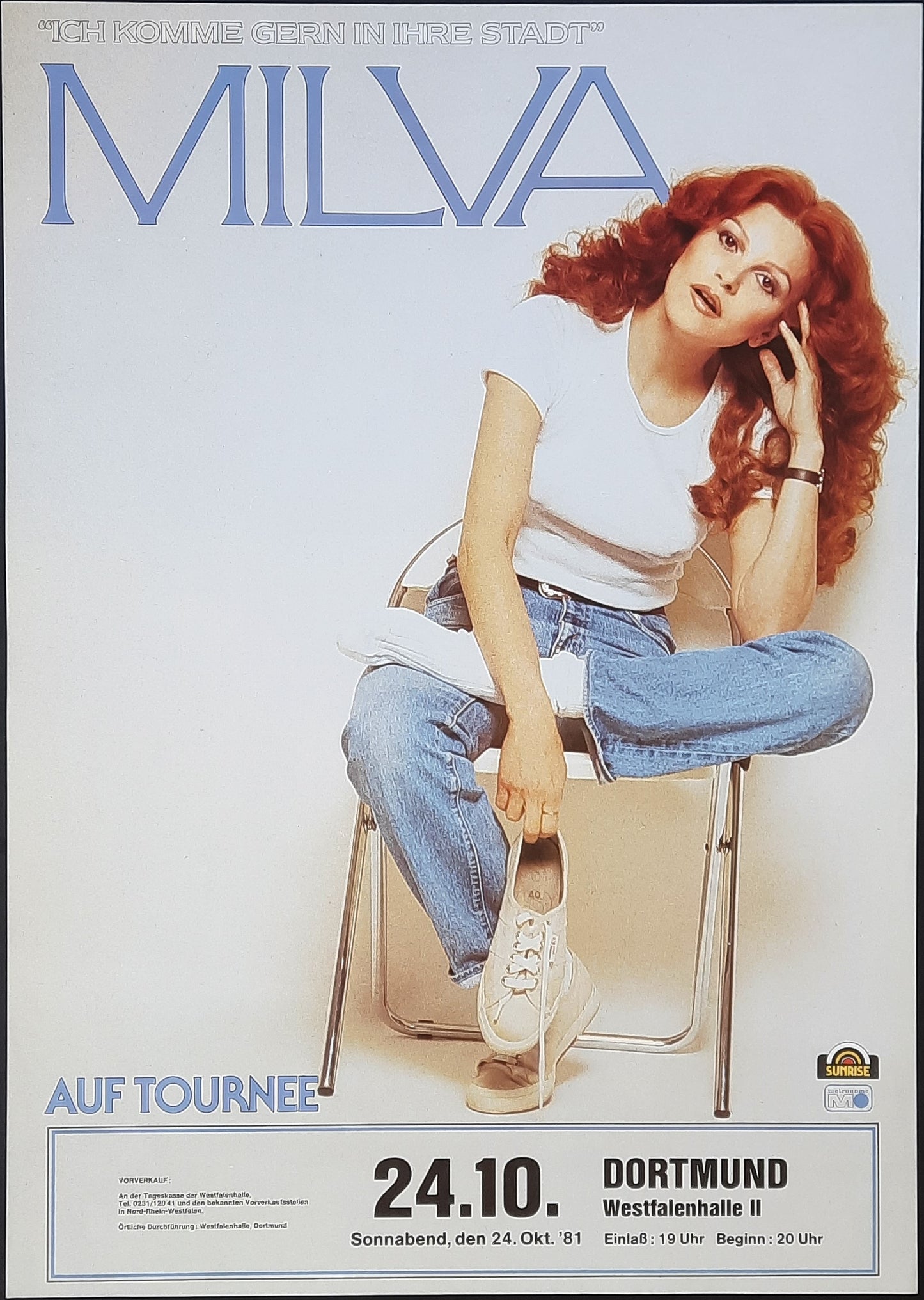 MILVA Original Concert Poster October 24, 1981 Dortmund Germany