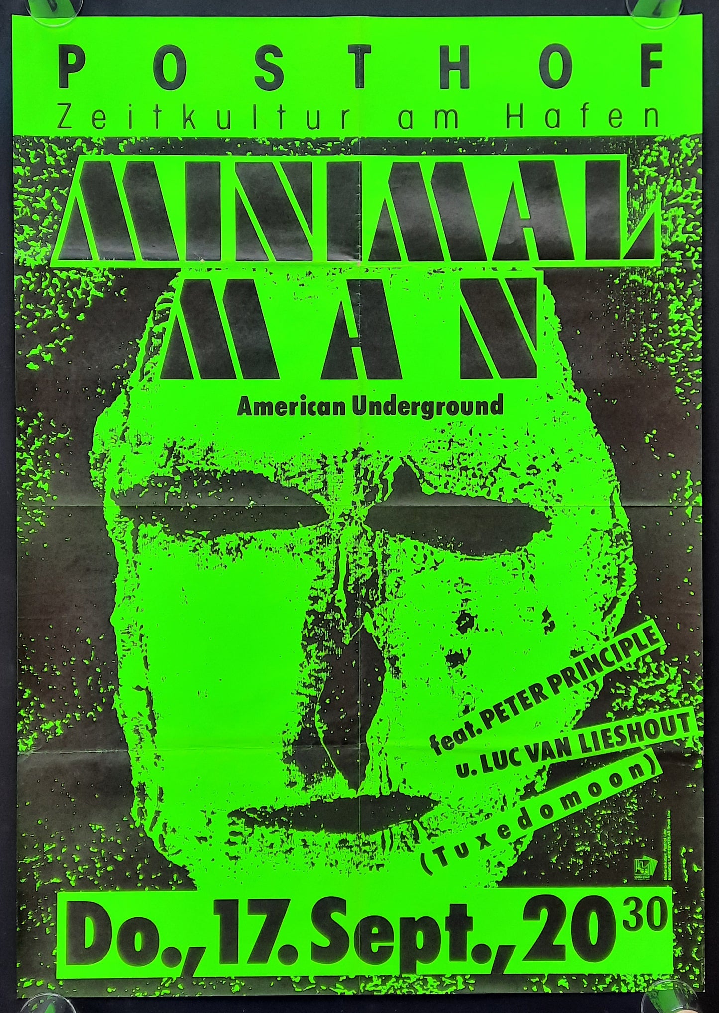 MINIMAL MAN 1990 Concert Poster Sep 17th Linz Austria 1st print 