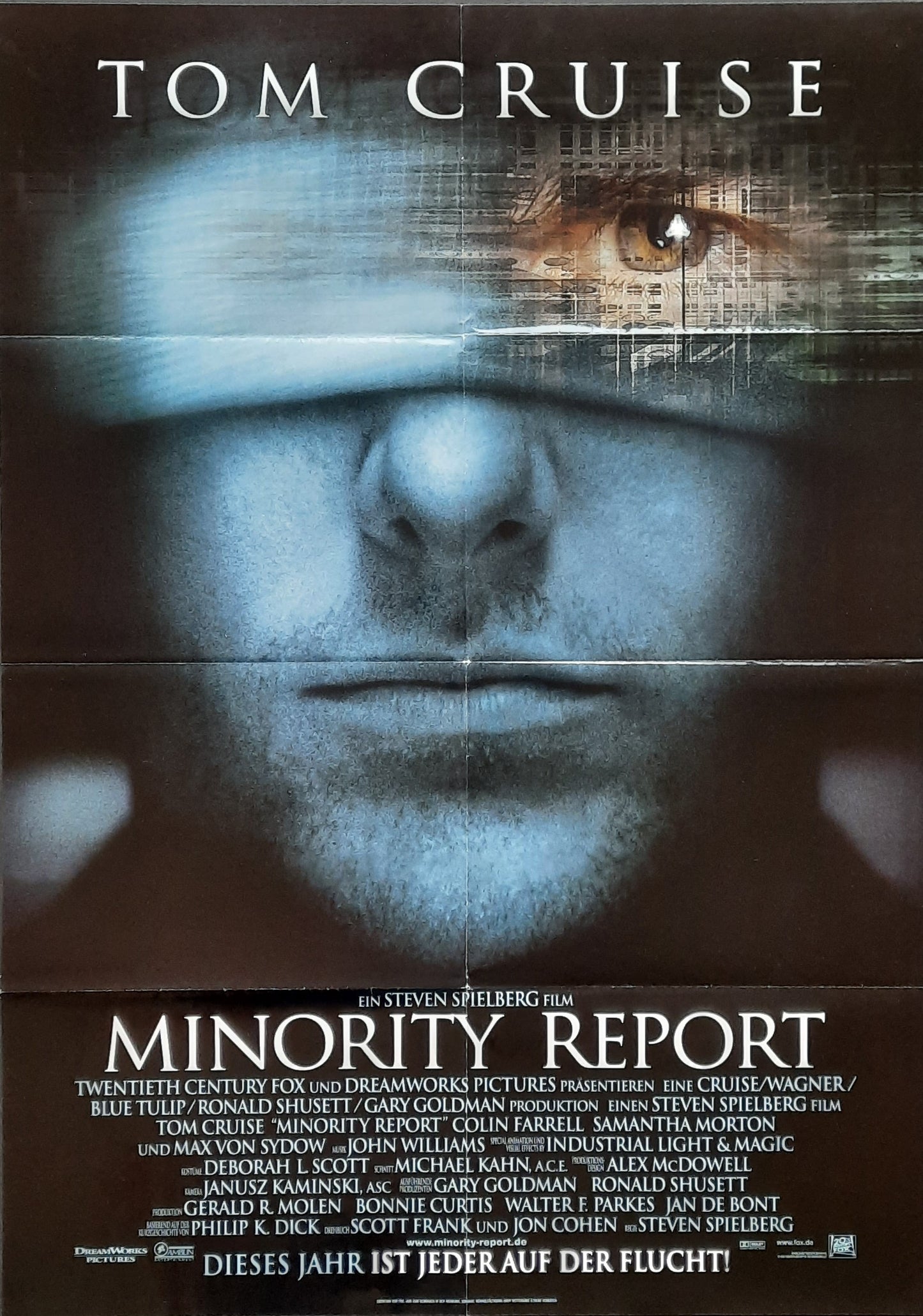 MINORITY REPORT 2002 Teaser Tom Cruise German 1-Sheet Movie Poster