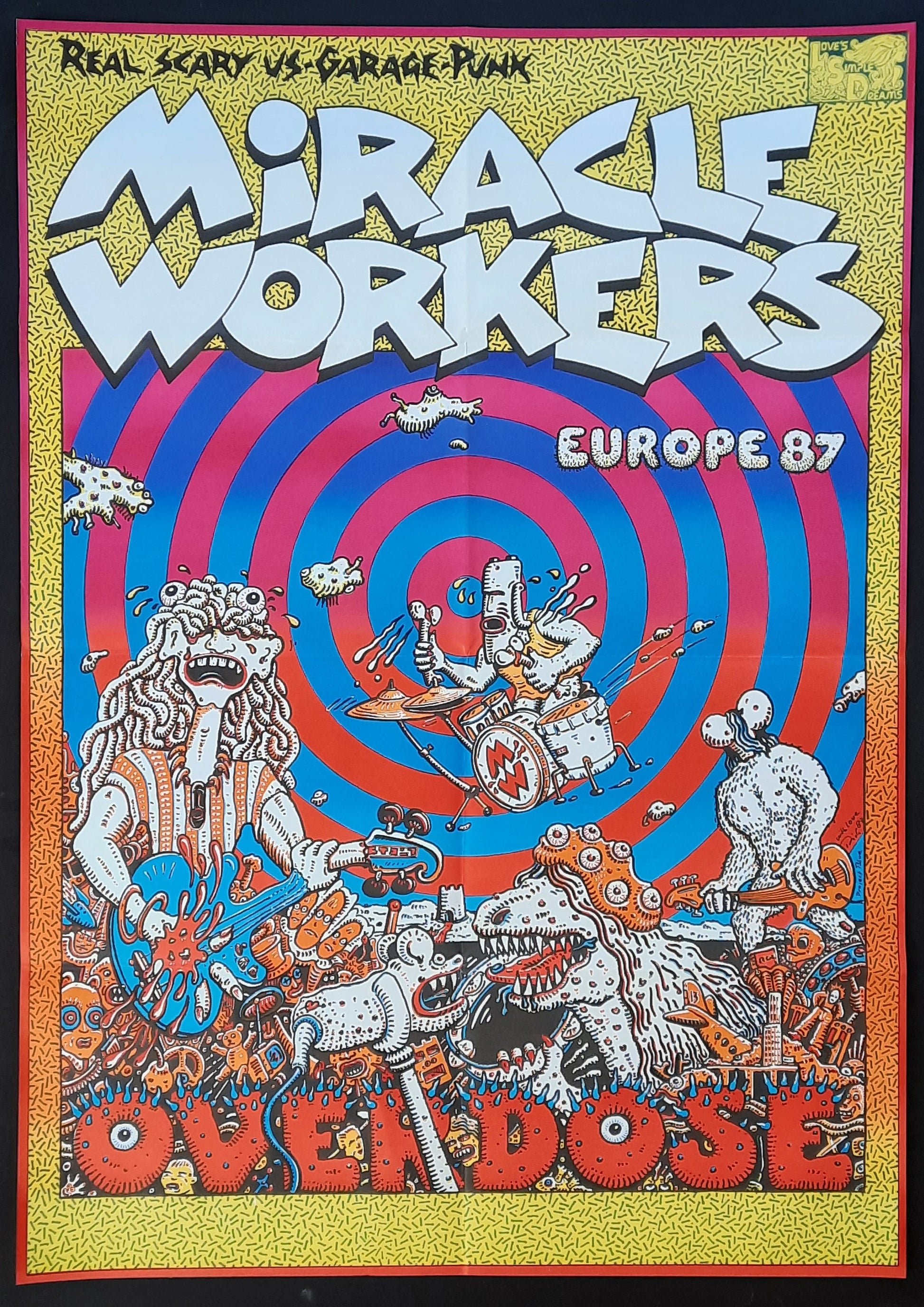 MIRACLE WORKERS Original Concert Poster 1987 Germany OVERDOSE Tour