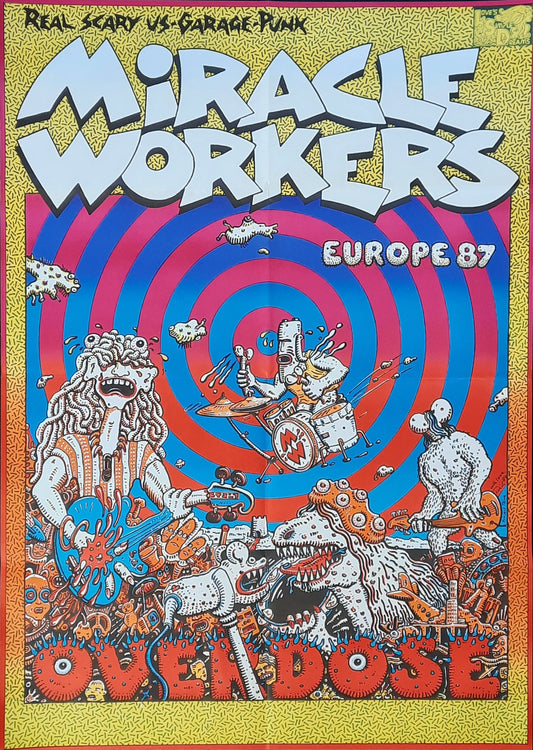 MIRACLE WORKERS Original Concert Poster 1987 Germany OVERDOSE Tour 1