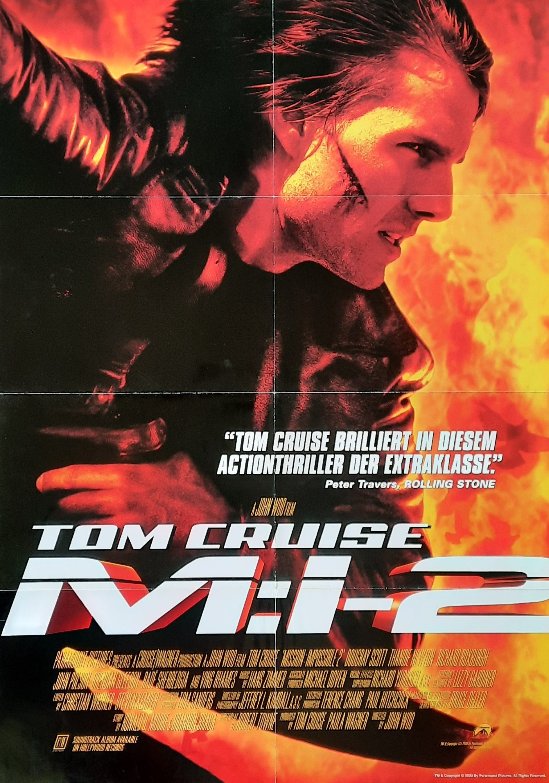 MISSION IMPOSSIBLE II Original Movie Poster 2000 Tom Cruise German 1-Sheet