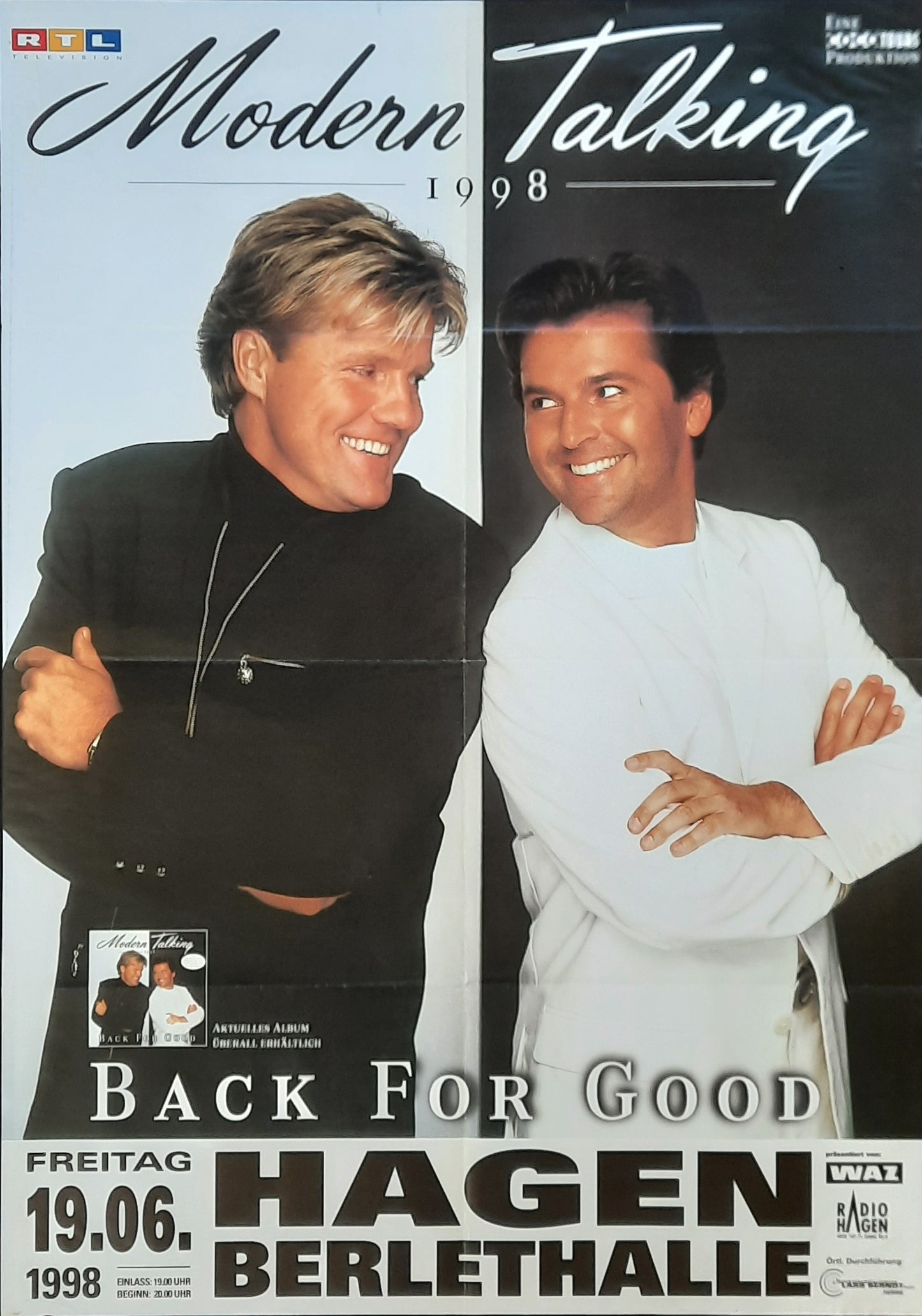 MODERN TALKING Original Concert Poster June 19, 1998 Hagen Germany
