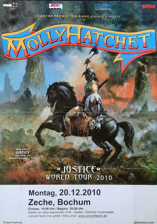 MOLLY HATCHET Original Concert Poster December 20, 2010 Bochum Germany