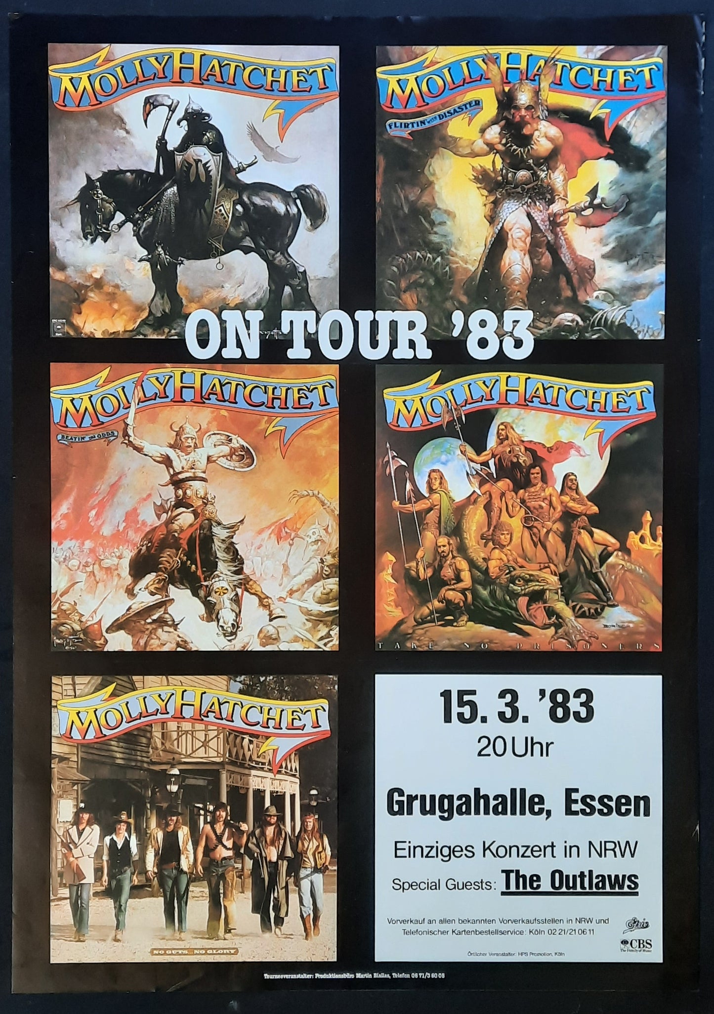 MOLLY HATCHET Original Concert Poster March 15, 1983 Essen Germany 1