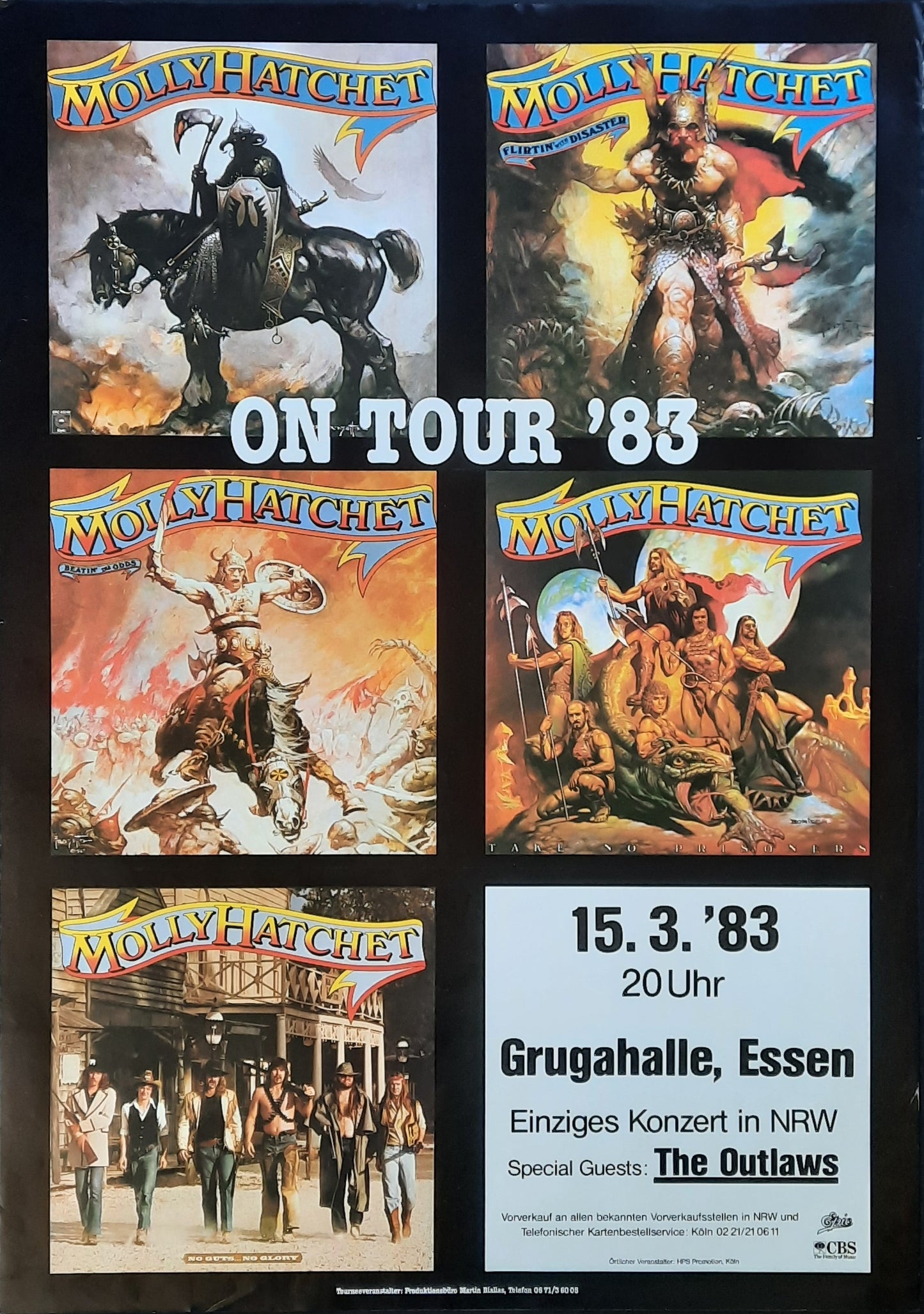 MOLLY HATCHET Original Concert Poster March 15, 1983 Essen Germany 1