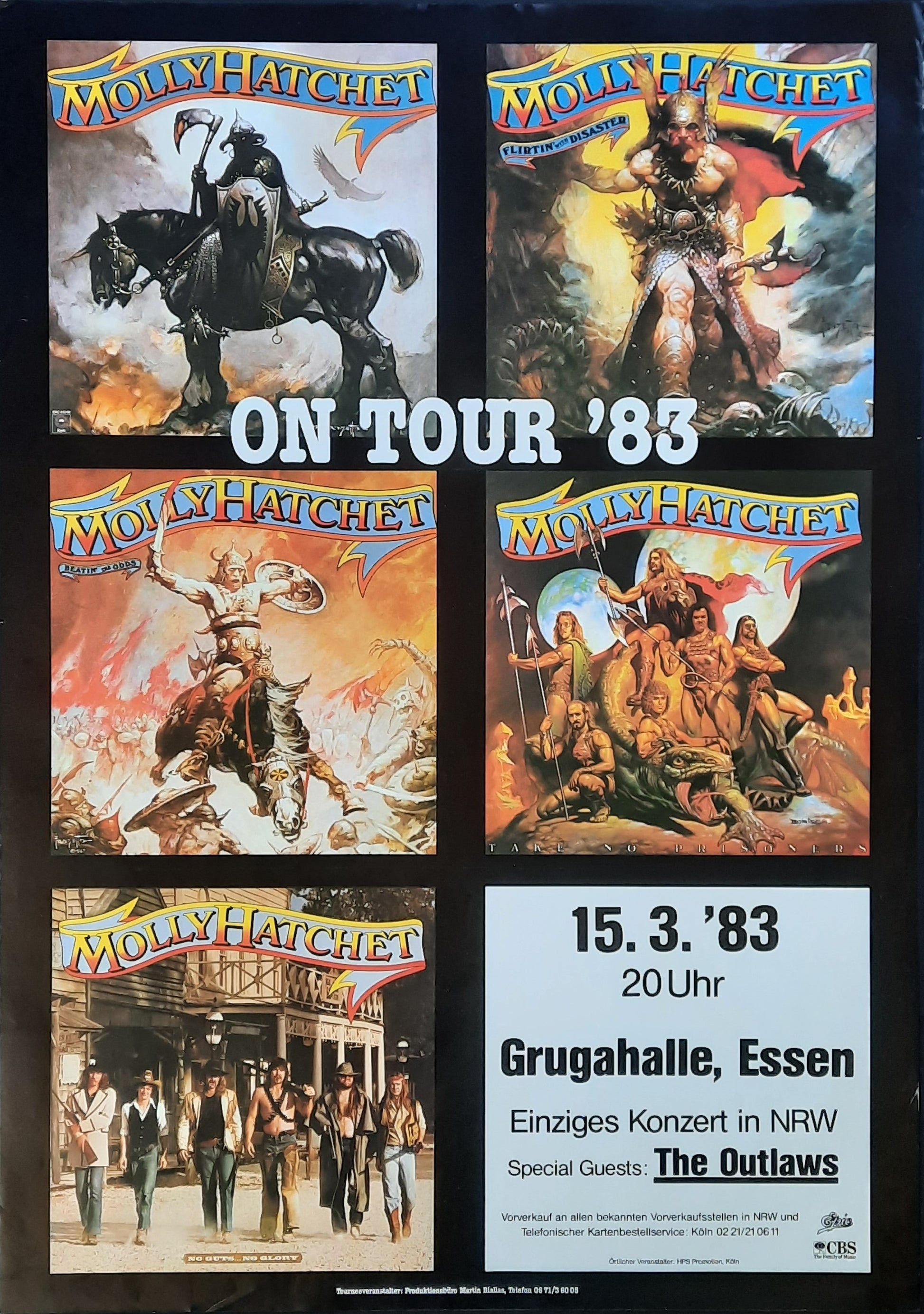 MOLLY HATCHET Original Concert Poster March 15, 1983 Essen Germany 1