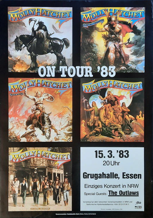 MOLLY HATCHET Original Concert Poster March 15, 1983 Essen Germany 1