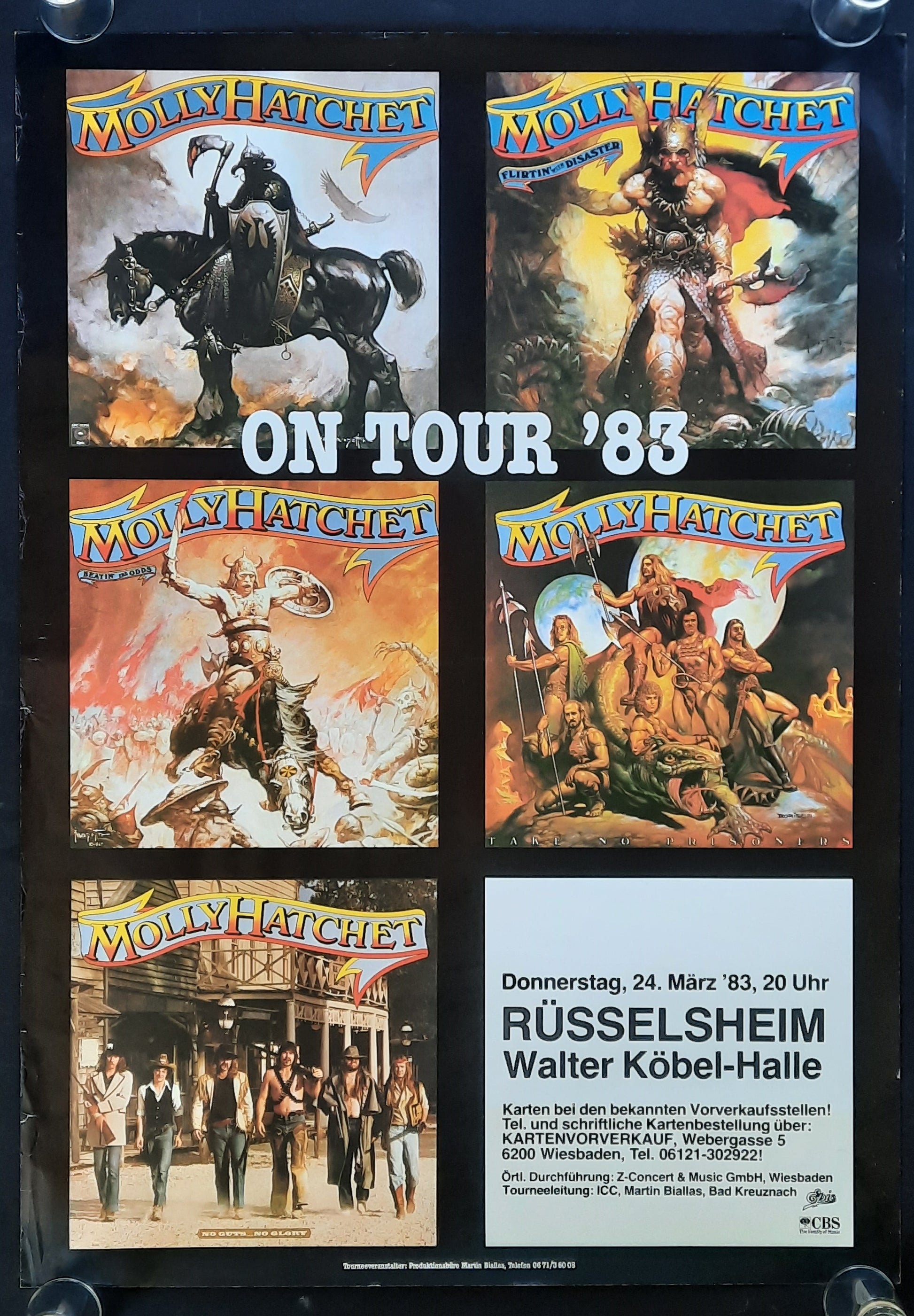 MOLLY HATCHET Original Concert Poster March 24, 1983 Rüsselsheim Germany