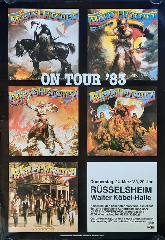 MOLLY HATCHET Original Concert Poster March 24, 1983 Rüsselsheim Germany 1