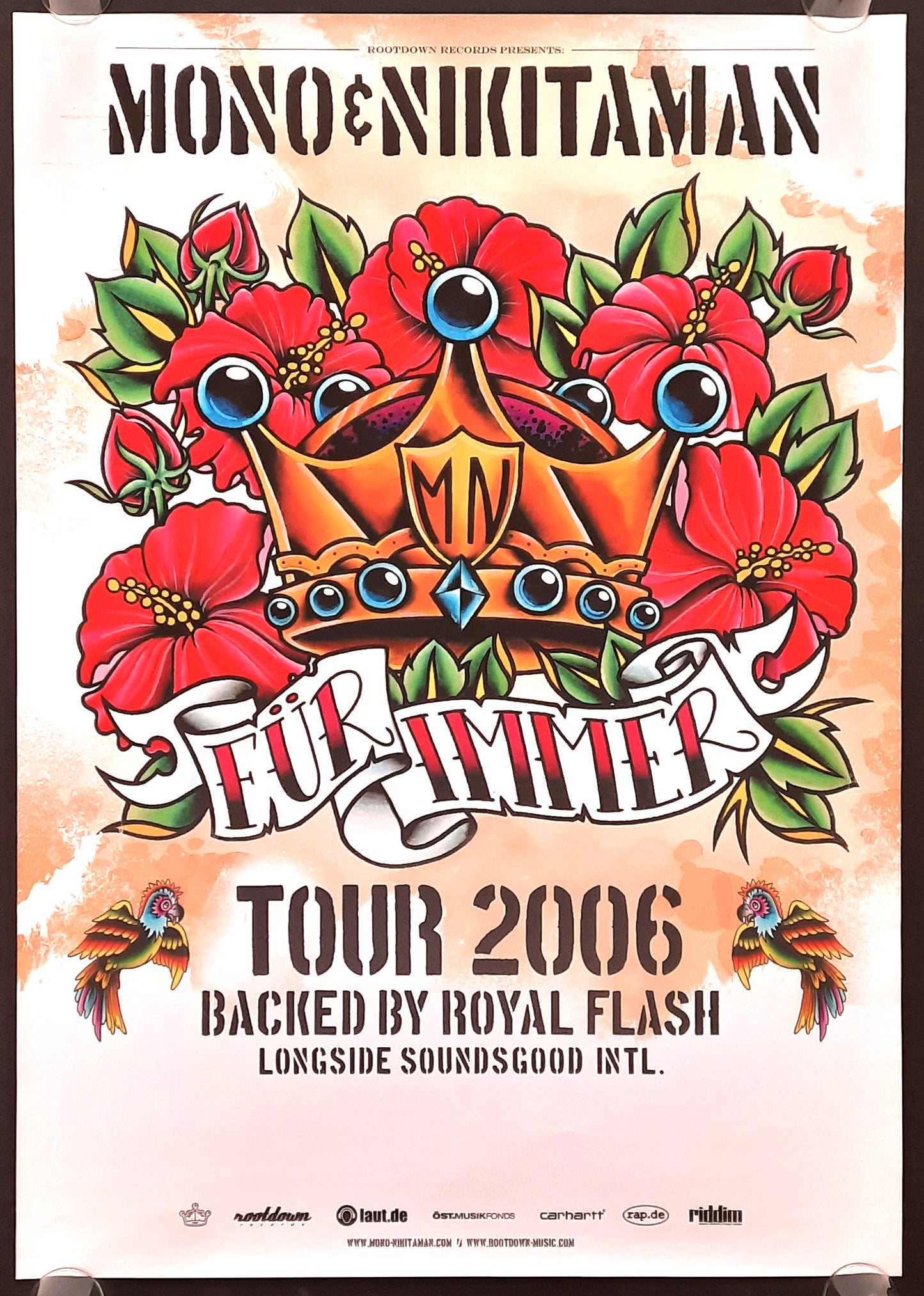 MONO & NIKITAMAN Original Concert Poster 2006 European Tour