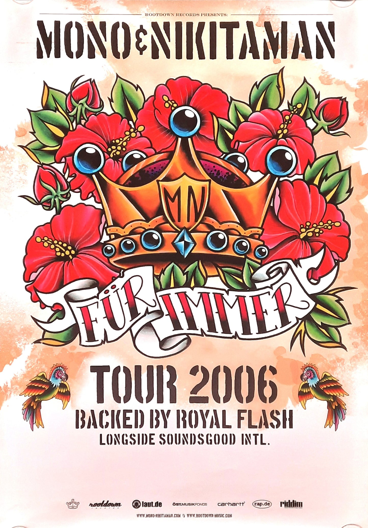 MONO & NIKITAMAN Original Concert Poster 2006 European Tour