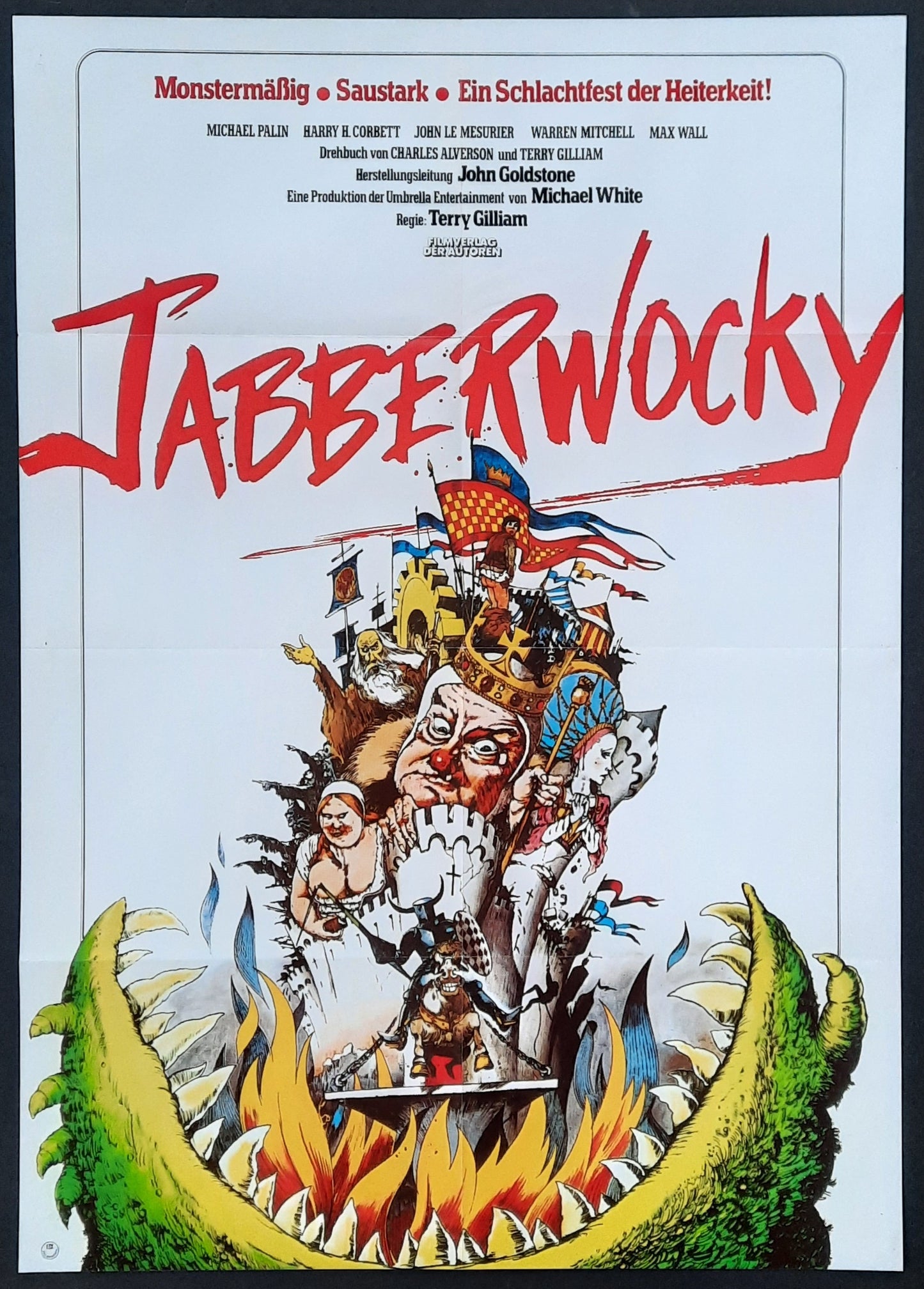 MONTY PYTHON'S JABBERWOCKY Original Movie Poster 1977 Terry Gilliam German 1-Sheet
