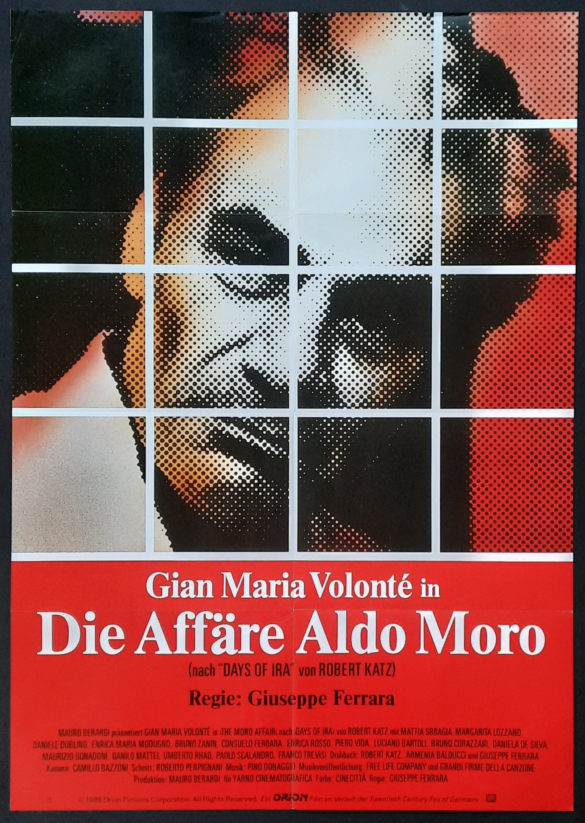 MORO AFFAIR Original Movie Poster 1986 Giuseppe Ferrara German 1-Sheet Poster