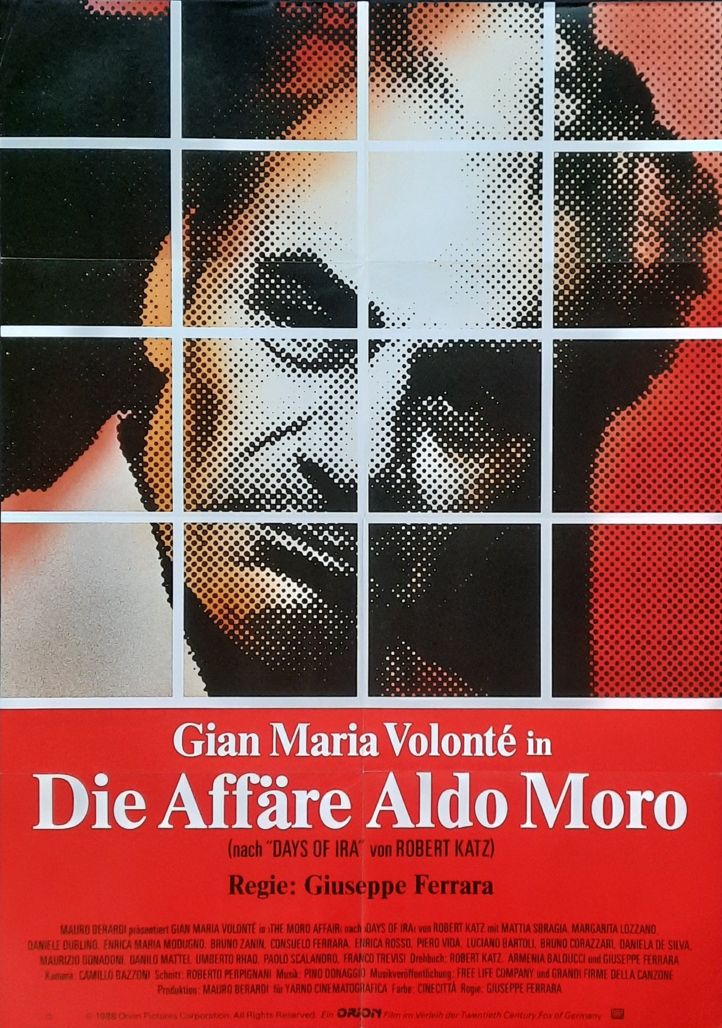 MORO AFFAIR Original Movie Poster 1986 Giuseppe Ferrara German 1-Sheet Poster