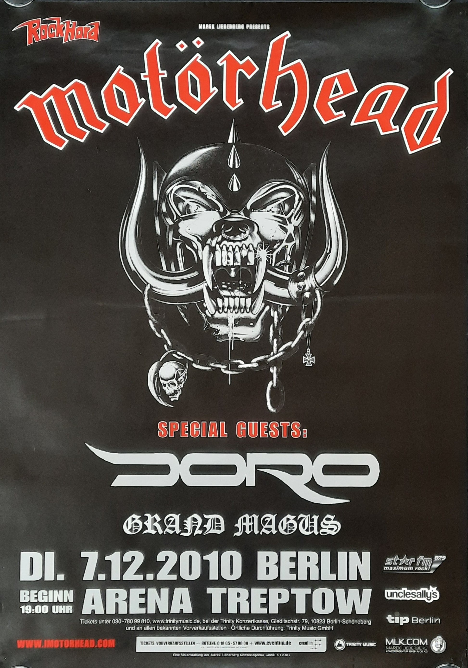 MOTÖRHEAD Original Concert Poster December 7, 2010 Berlin Germany
