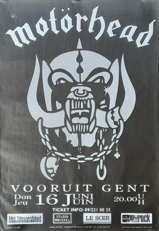MOTÖRHEAD Original Concert Poster June 16 1994 Gent Belgium SUBWAY POSTER 1