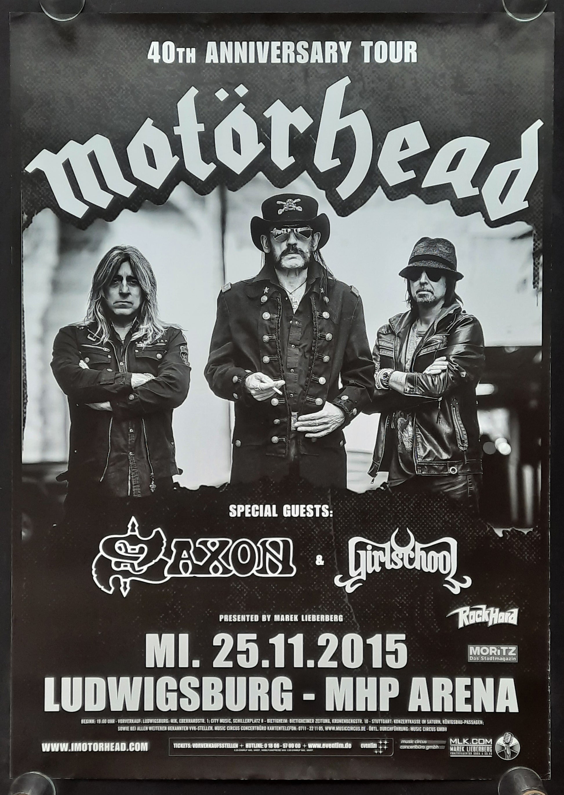 MOTÖRHEAD 2015 Concert Poster Nov 25th Ludwigsburg Germany 1st print 2