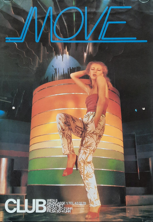 MOVE CLUB Original Advertising Poster 1970s Vienna Austria 1