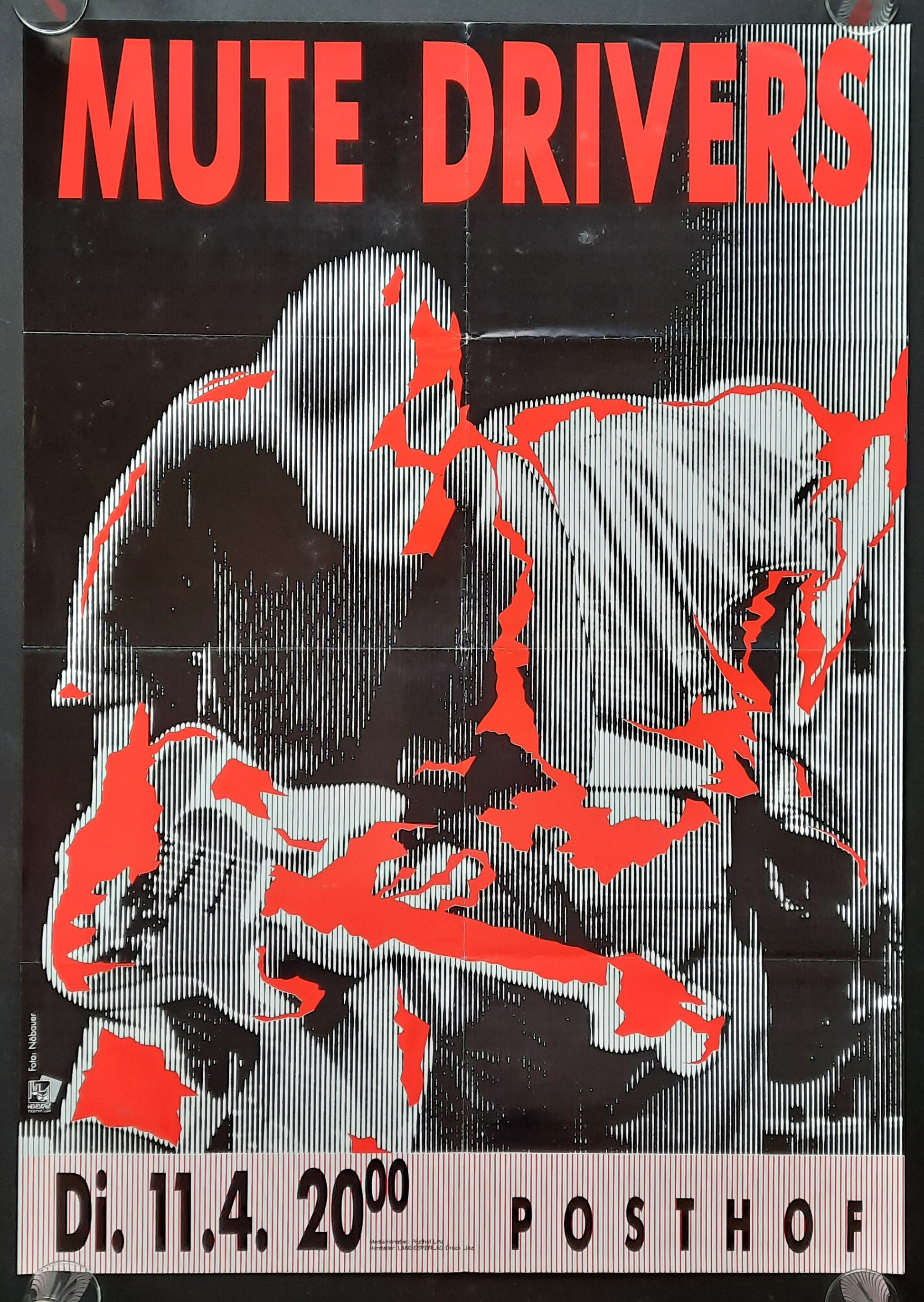 MUTE DRIVERS 1990 Concert Poster Apr 11th Linz Austria 1st print 2