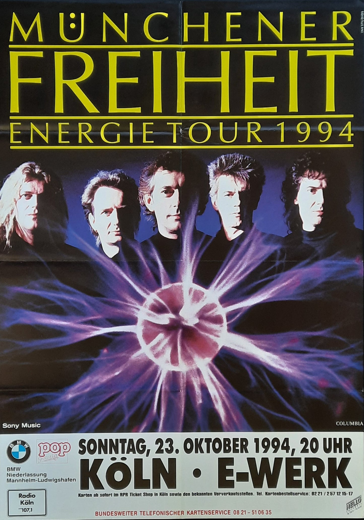 MÜNCHENER FREIHEIT Original Concert Poster October 23, 1994 Köln Germany 1