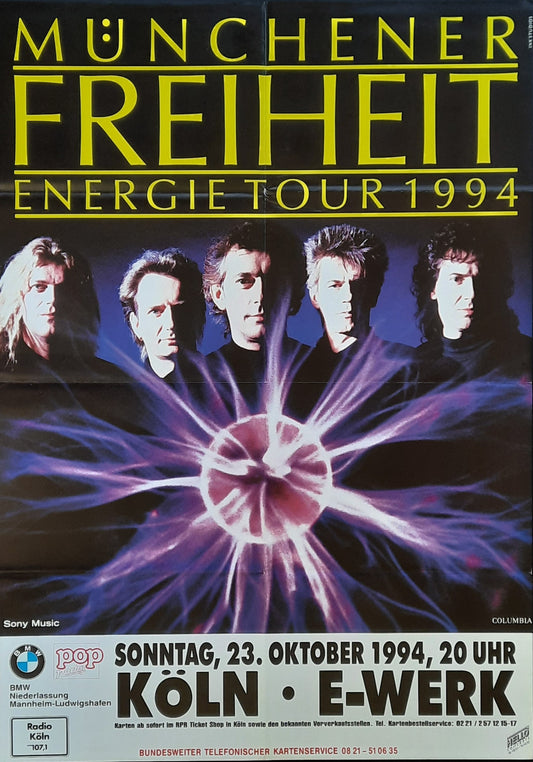 MÜNCHENER FREIHEIT Original Concert Poster October 23, 1994 Köln Germany 1