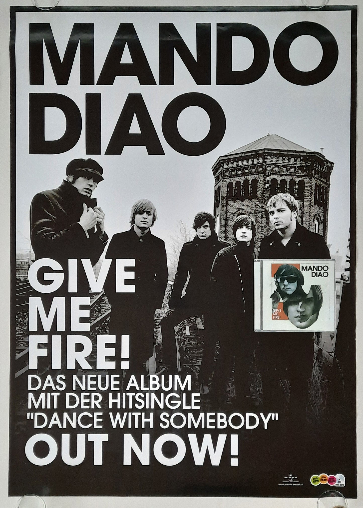 MANDO DIAO 2009 Album Promotion Poster "Give Me Fire" 1st print