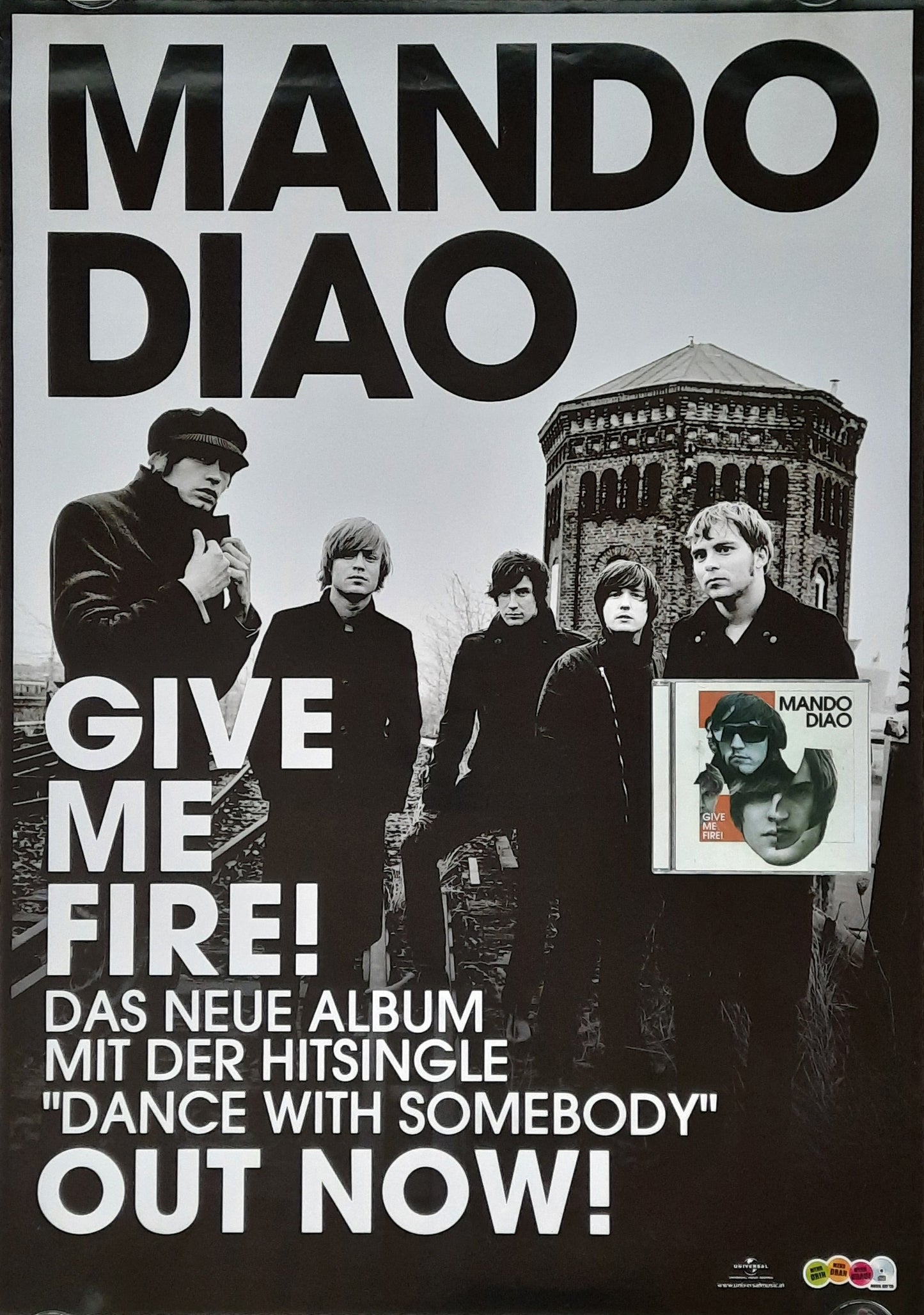 MANDO DIAO 2009 Album Promotion Poster "Give Me Fire" 1st print