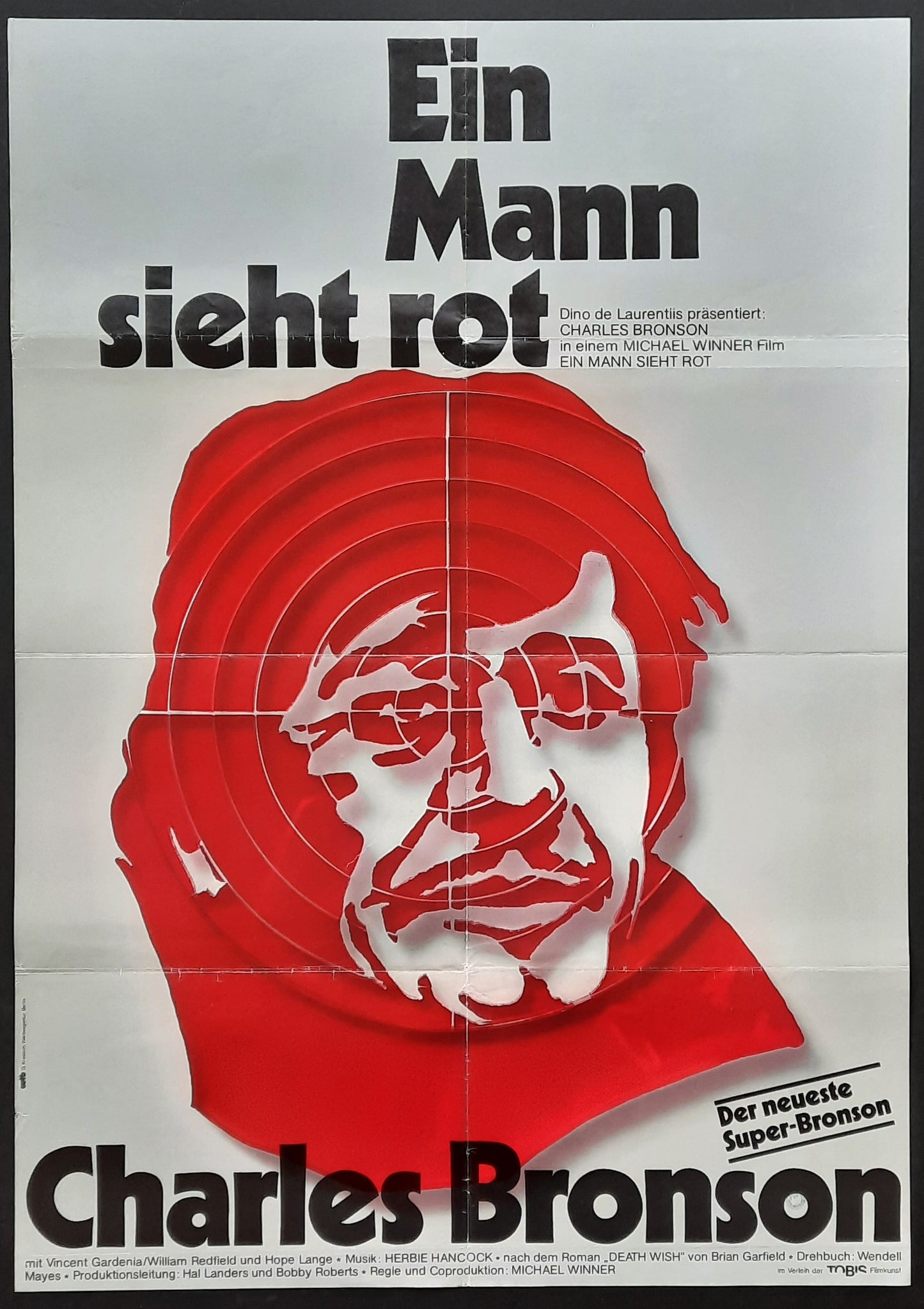 DEATH WISH 1974 Charles Bronson German 1-Sheet Movie Poster 23 x 33