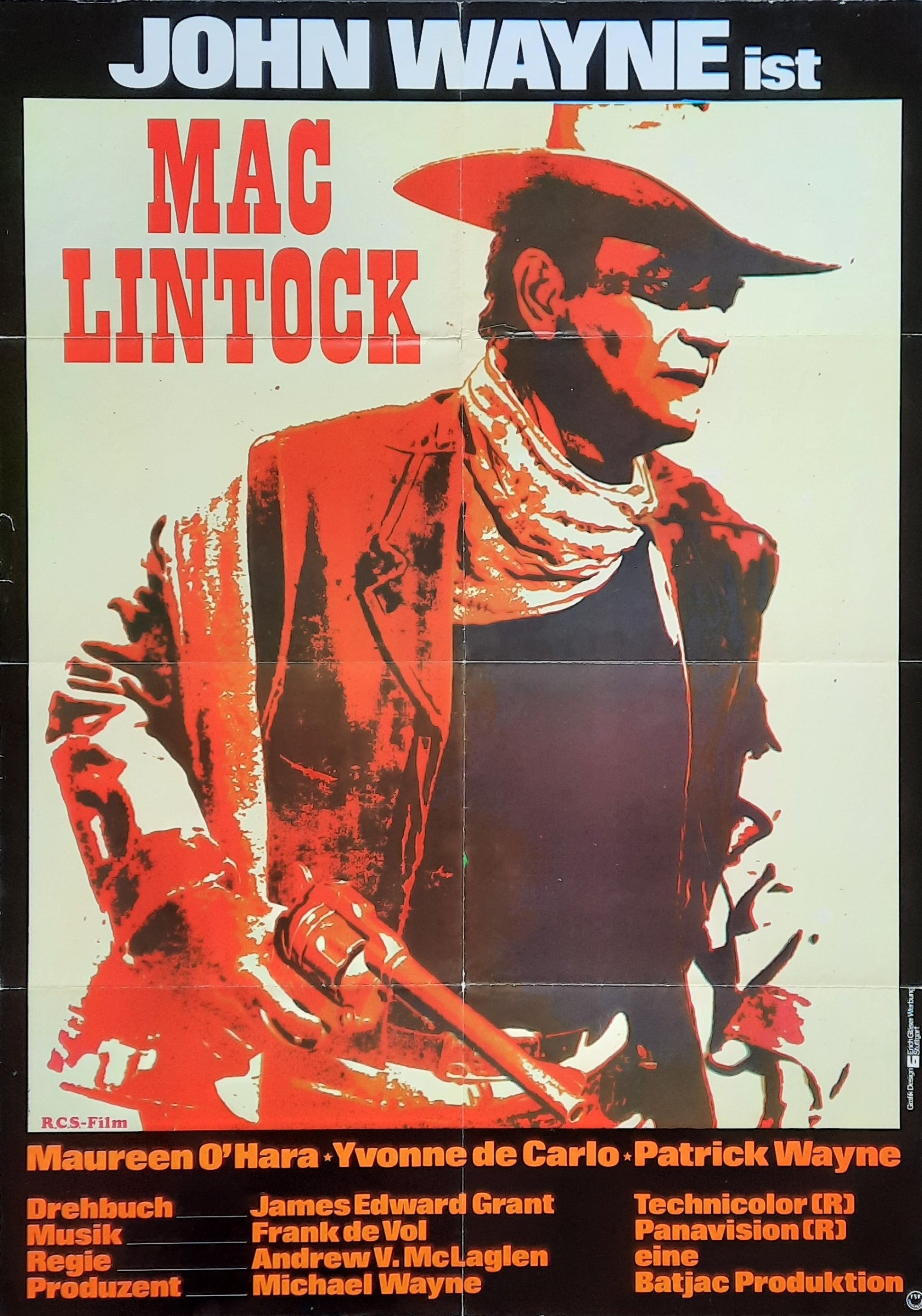 McLINTOCK MAC LINTOCK Original Movie Poster 1964 John Wayne German 1-Sheet Poster