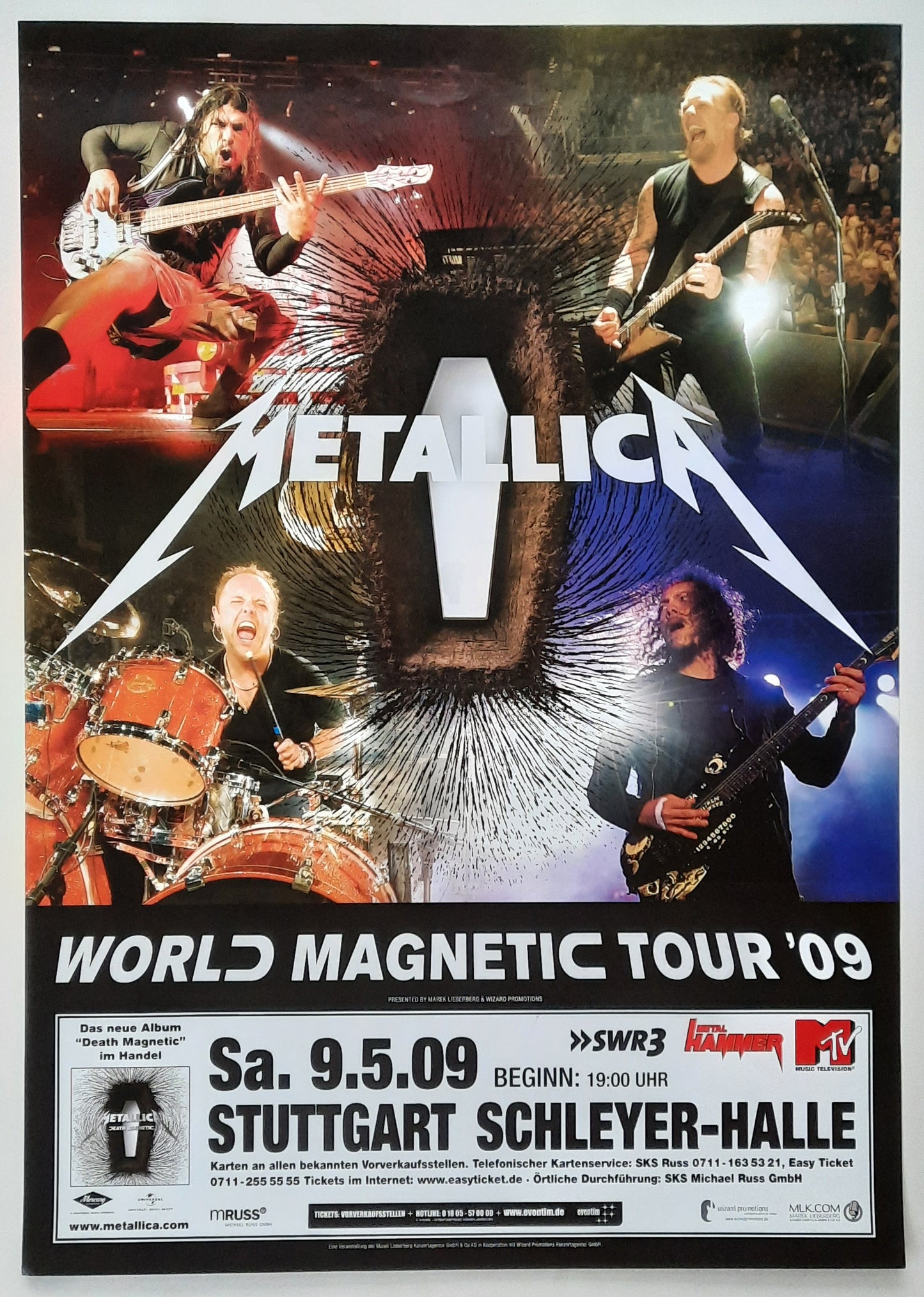 METALLICA 2009 Concert Poster May 9th Stuttgart Germany 1st Print