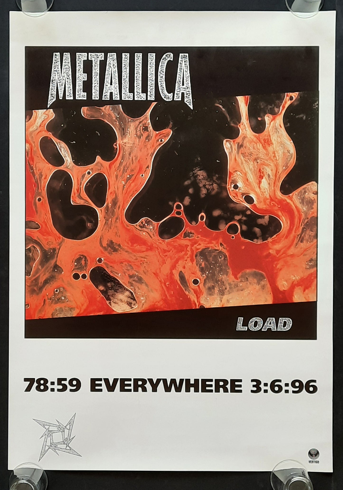 METALLICA 1996 Promotion Poster Album "Load" Vertigo 1st Print