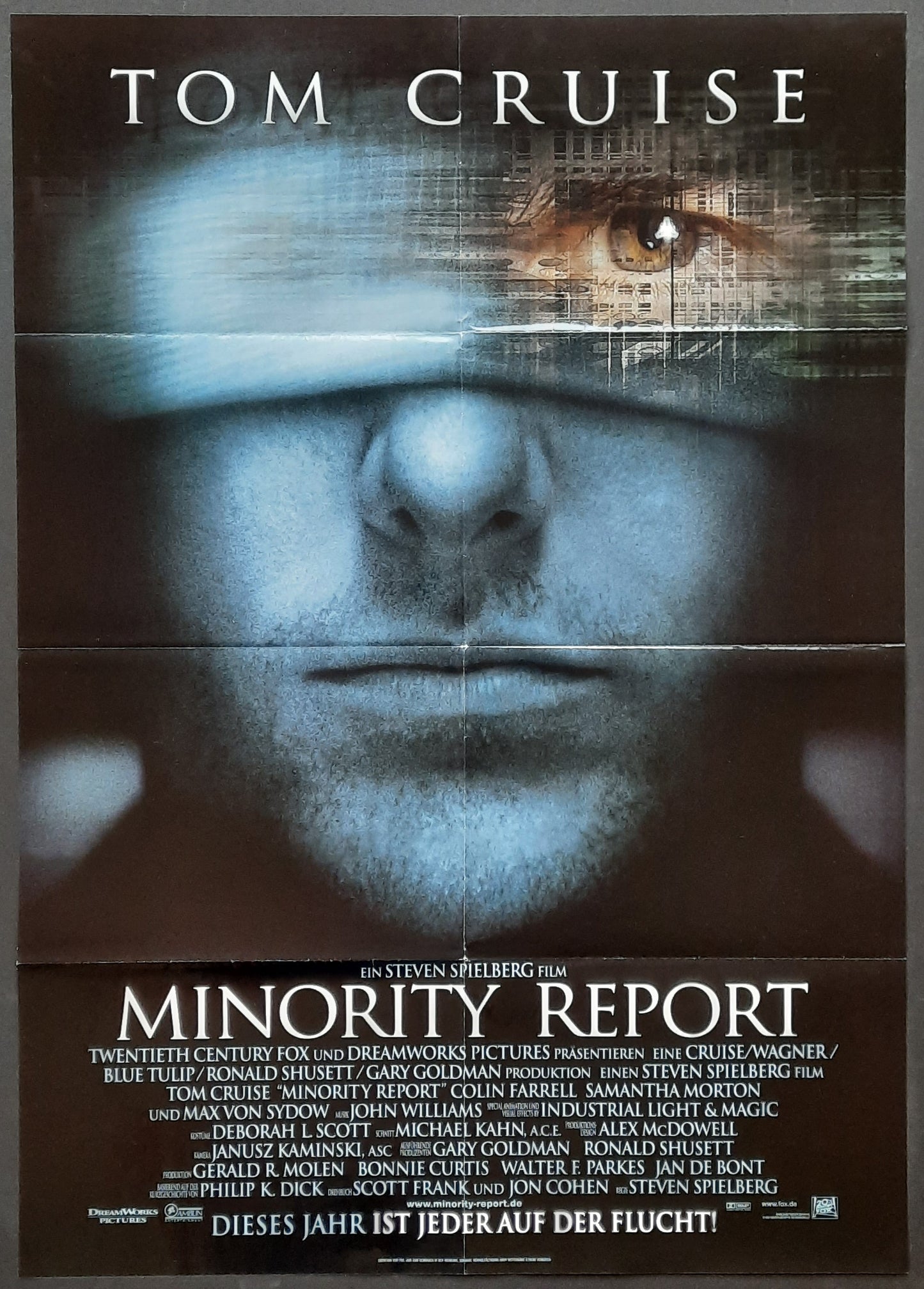 MINORITY REPORT 2002 Teaser-Poster Tom Cruise German 1-Sheet Movie Poster 23 x 33