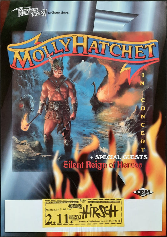 MOLLY HATCHET 1998 Concert Poster Nov 2nd Nürnberg Germany 1st Print