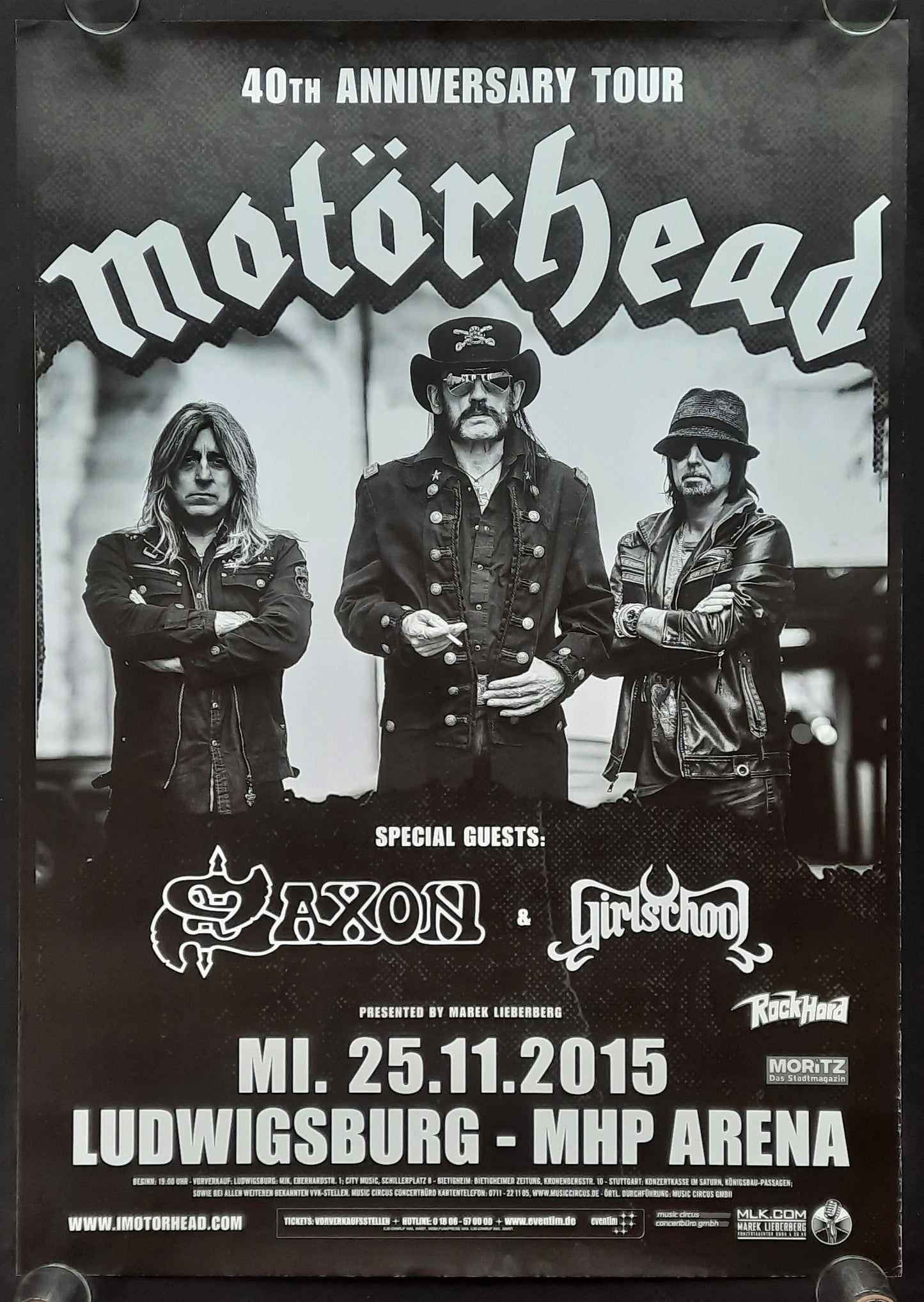 MOTÖRHEAD 2015 Concert Poster Nov 25th Ludwigsburg Germany 1st print